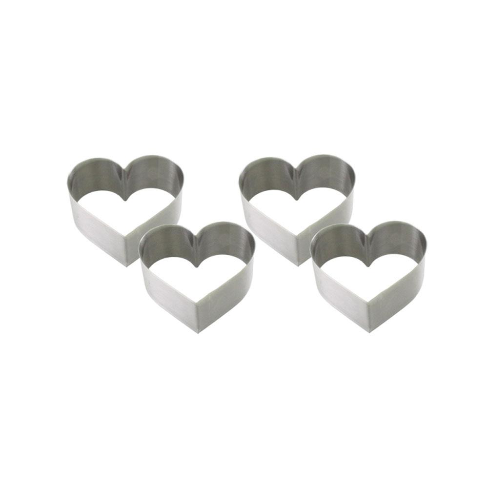 4-Piece Heart-Shaped Silicone Ring Mold Set for Baking - Perfect for Valentine's Day, Wedding Cakes, Cupcakes & DIY Chocolate Making