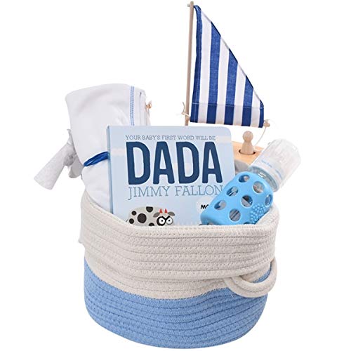 Organic Baby Gift Basket for New Dads - Essential Newborn Care Items & Playtime Toys | Perfect First Father's Day Gift & Newborn Welcome Present