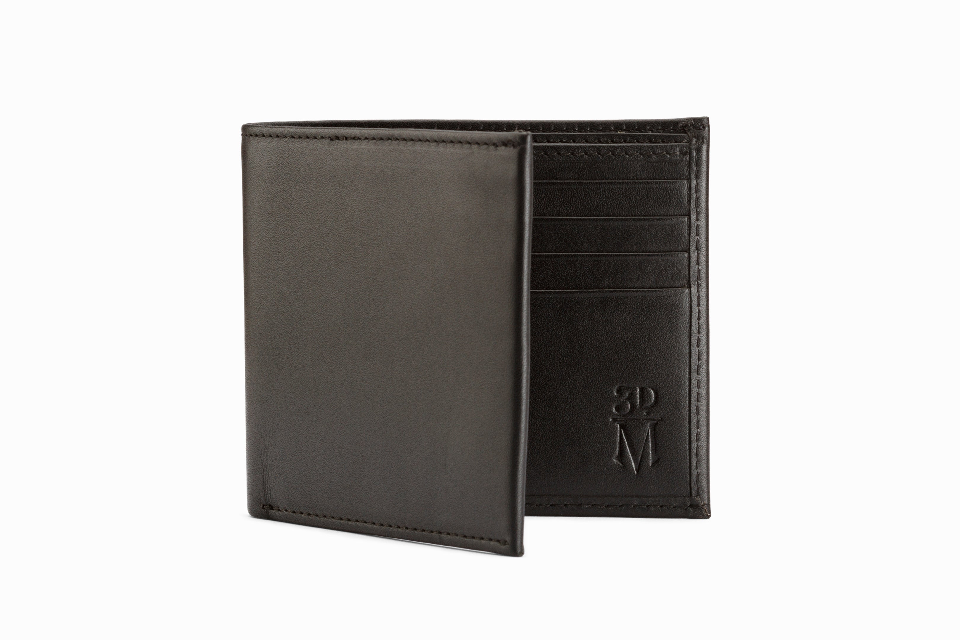 Slim Black Leather Wallet for Men & Women - RFID Blocking Minimalist Bifold Wallet for Everyday Use & Travel