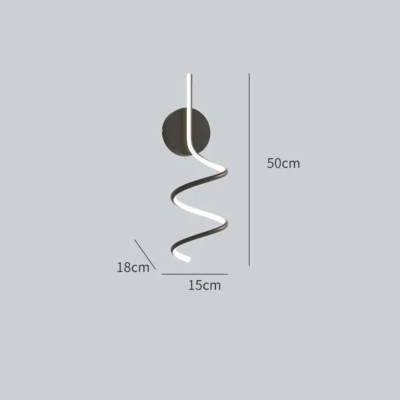 Modern Spiral LED Wall Lights for Bedroom - Dimmable Ambient Lighting for Home Decor, Living Room, and Dorm Room