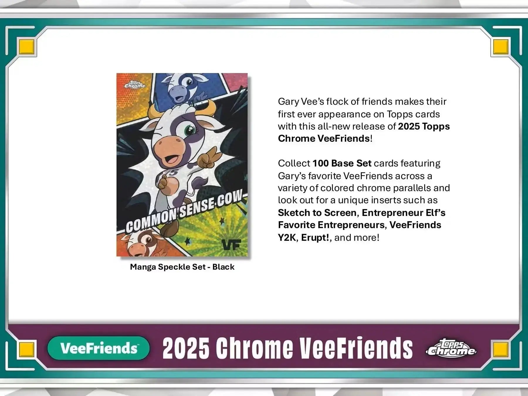 2025 Topps Chrome VeeFriends Trading Cards Hobby Pack - Single Pack for Collectors & Investors | Perfect for Gifts, Trading, and Display