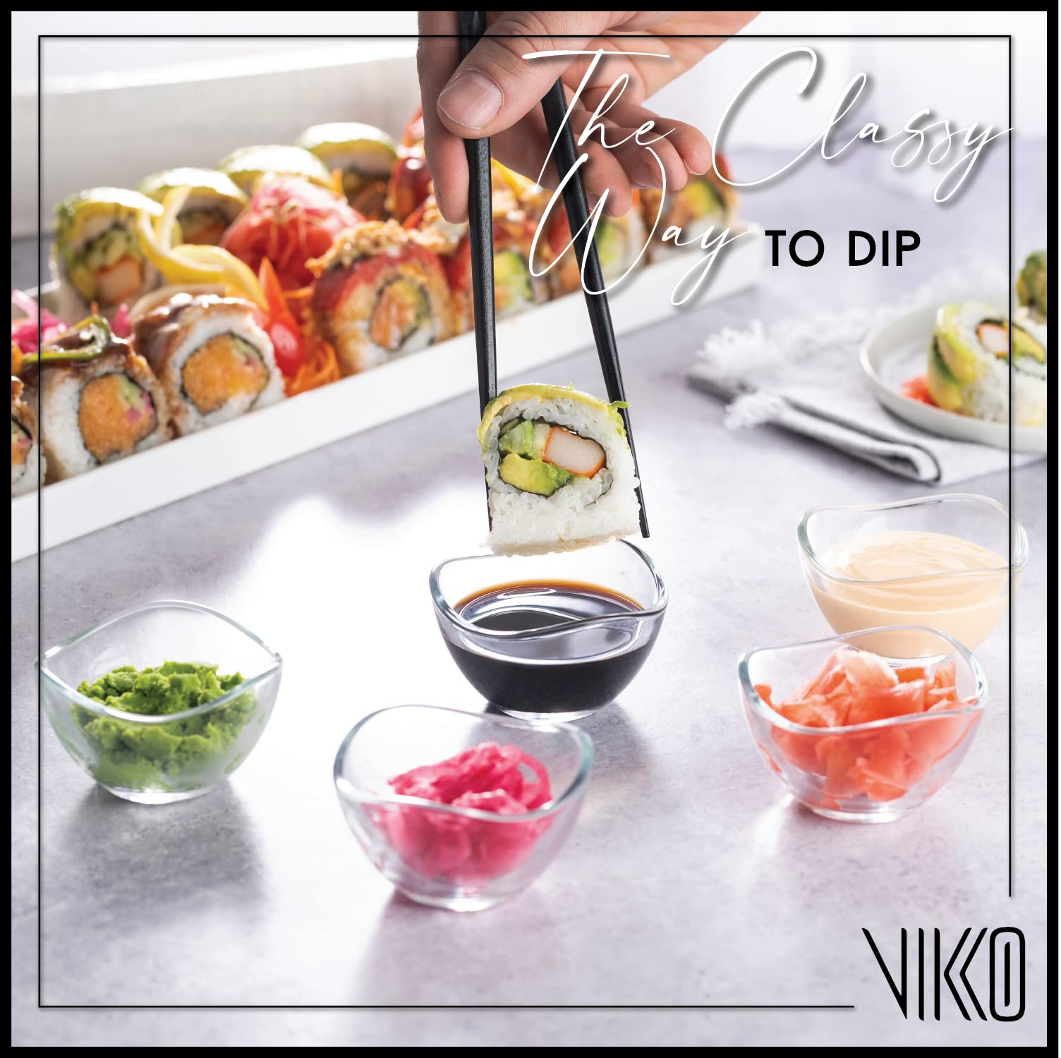 Vikko Mini Glass Bowls Set of 6 - 2.25oz Small Soy Sauce Dishes & Dipping Bowls - Multipurpose Glass Cups for Desserts, Candy, Kitchen Prep - Dishwasher Safe - Perfect for Sushi, Condiments, Snacks & Party Serving