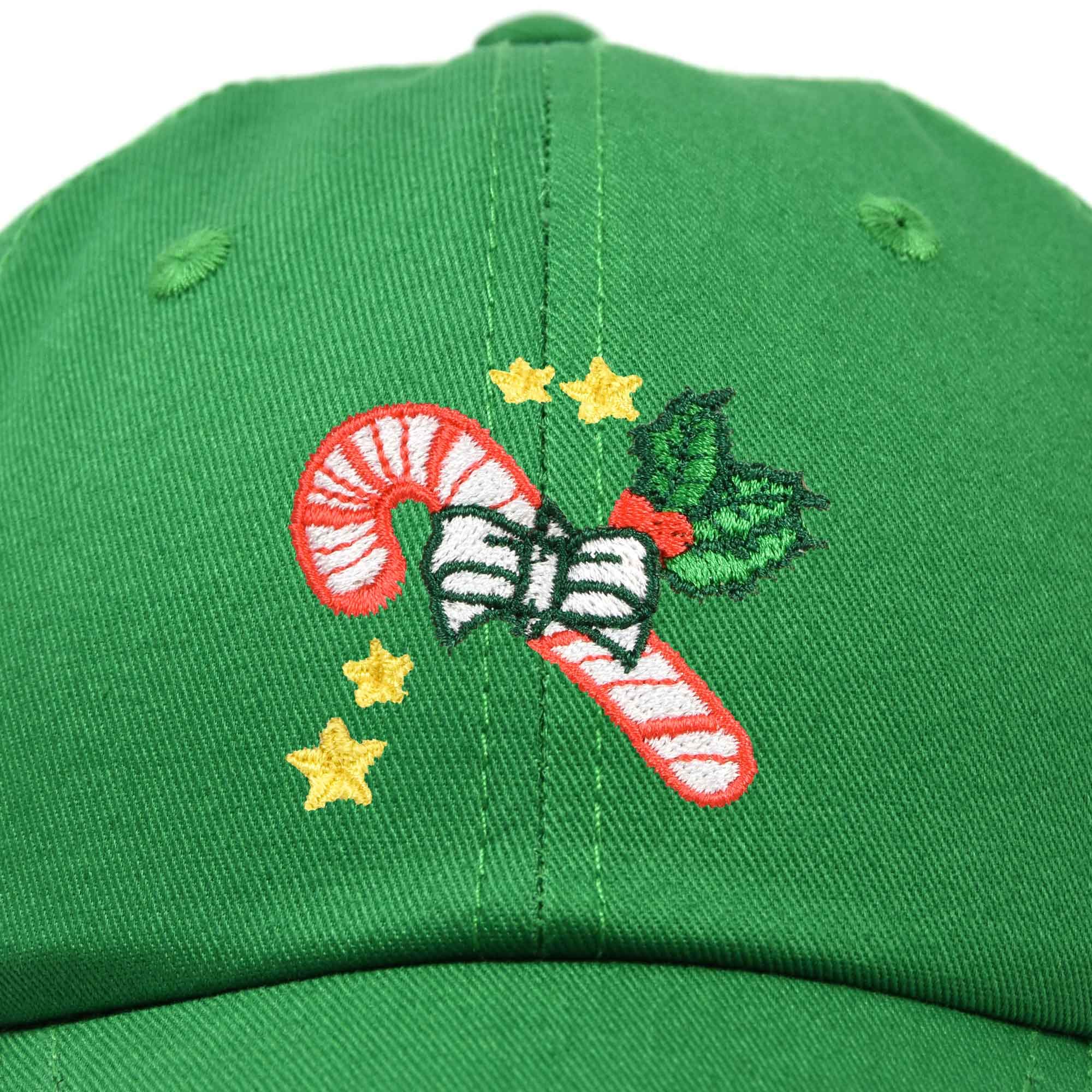 DALIX Women's Embroidered Christmas Candy Cane Baseball Cap - Festive Holiday Hat for Christmas Parties, Gift Exchanges & Winter Celebrations