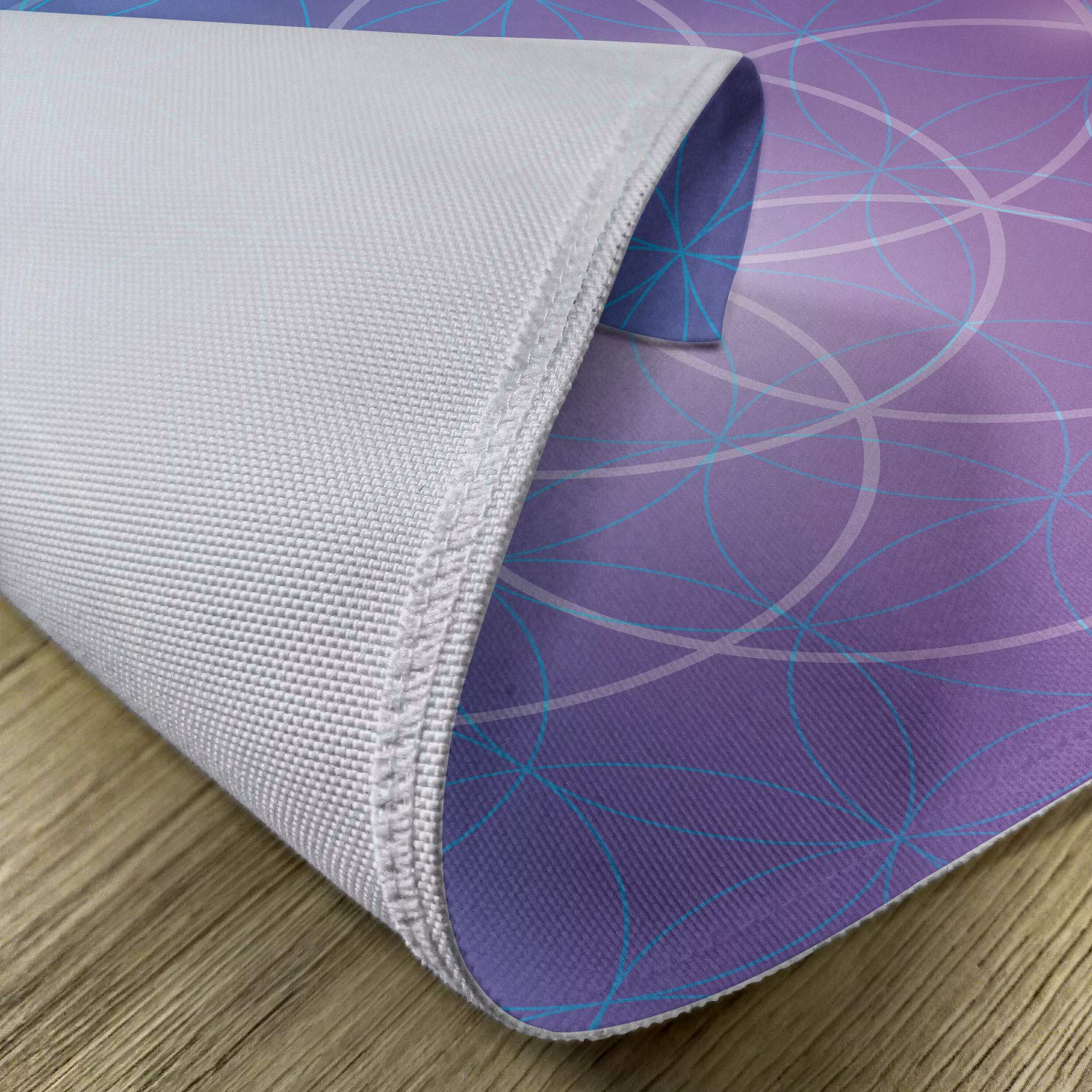Ambesonne Geometry Place Mats Set of 4 - Round 2D Space Axis Historical Art Design, Washable Fabric Table Mats for Dining Room & Kitchen Decor in Blue & Purple - Perfect for Dinner Parties, Holiday Meals & Everyday Use
