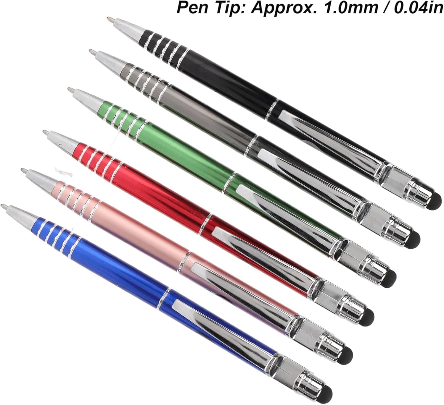 Premium Gel Pens & Ballpoint Pens with Stylus Tip for Touch Screens - Quick-Drying Ink, Compact Clip Design, Smooth Rollerball Writing - Perfect for Office, School, Note Taking & Digital Devices