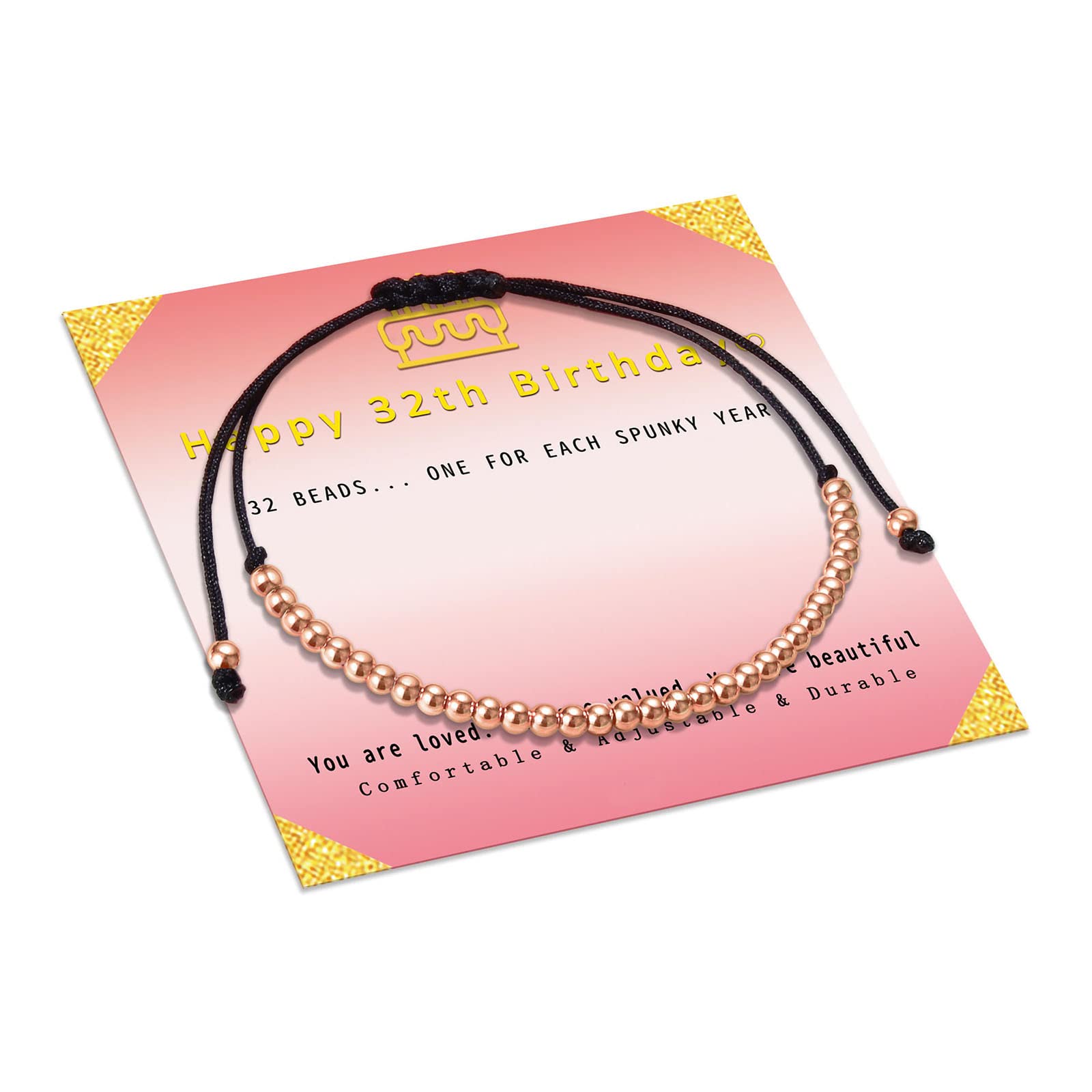 Adjustable Beaded Birthday Bracelets for Women & Teen Girls - Silver/Gold/Rose Gold Link Strand Jewelry - Perfect Gift for Daughter, Girlfriend, Wife, Sister & Best Friend - Ideal for Birthdays, Christmas & Special Occasions (Ages 14-35)