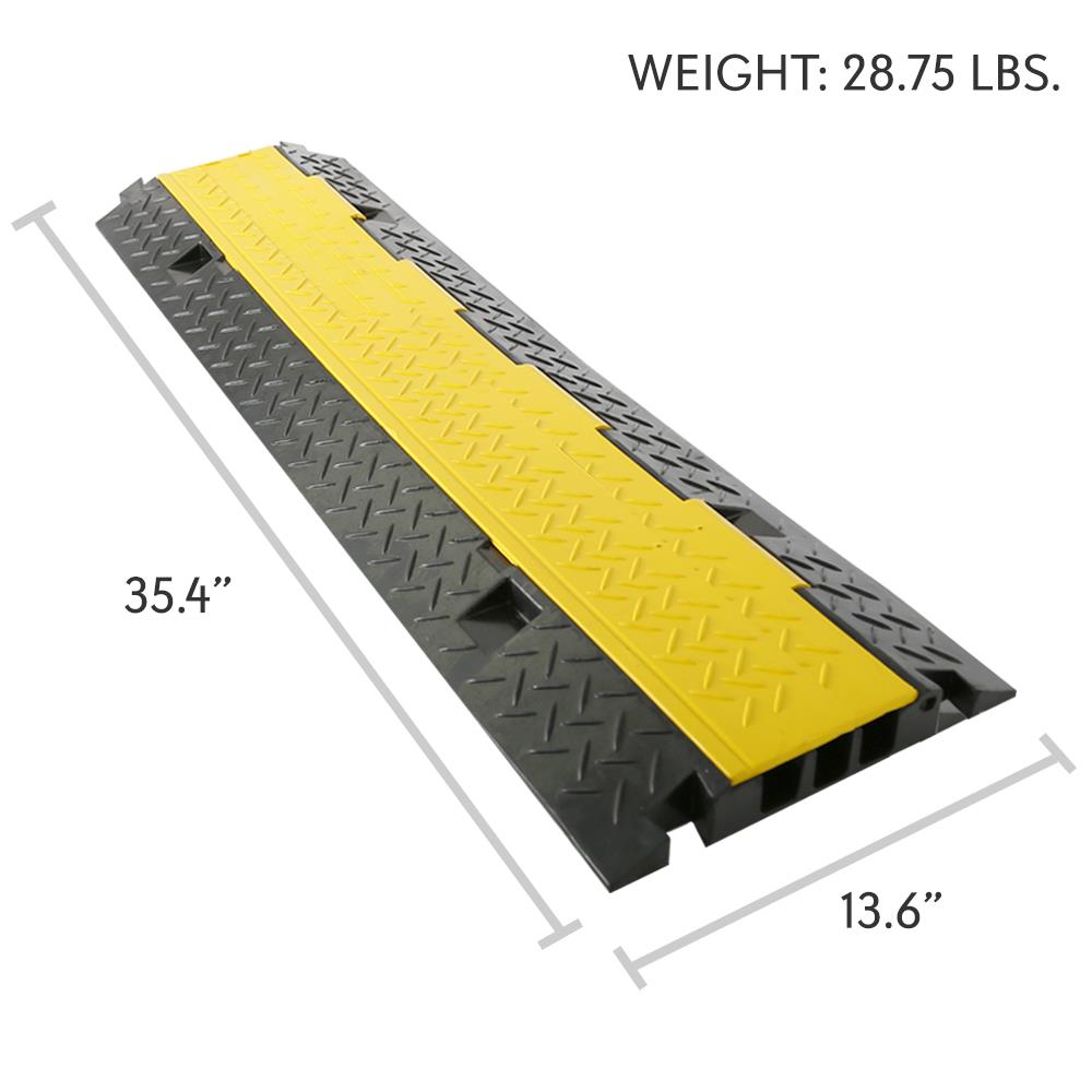 3 Channel Cable Cover Ramp - Heavy Duty Cord Protector for Floor Safety - Ideal for Offices, Events & Home Use