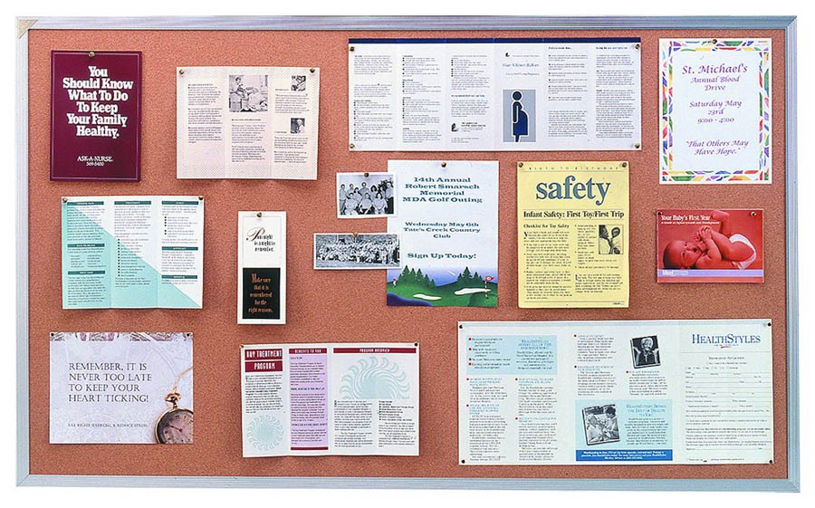 4'x8' Aluminum Frame Cork Bulletin Board - Durable Office & Home Pinboard for Notes, Photos & Memos - Perfect for Classrooms, Offices & Home Organization