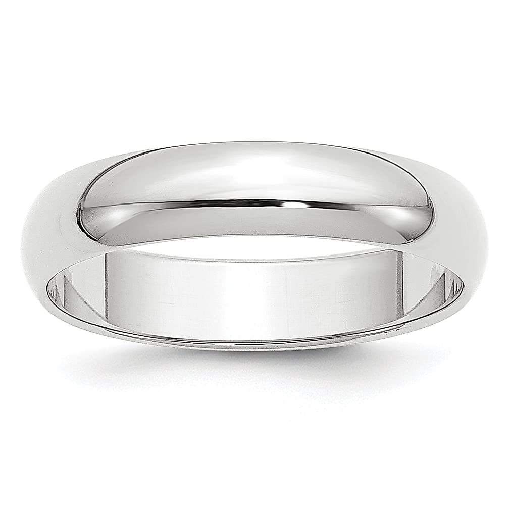 14K White Gold 5mm Half Round Wedding Band Ring for Men - Size 10.5 Classic Domed Fine Jewelry - Perfect Gift for Dad, Husband & Him - Ideal for Weddings, Anniversaries & Special Occasions