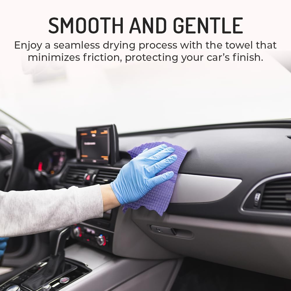 HI-TECH Magna Shine Water Demon Microfiber Drying Towel - Ultra Absorbent Car Wash Detailing Towel for Cars, Trucks, Boats & Motorcycles - Perfect for Quick Drying After Washing, Waxing or Detailing