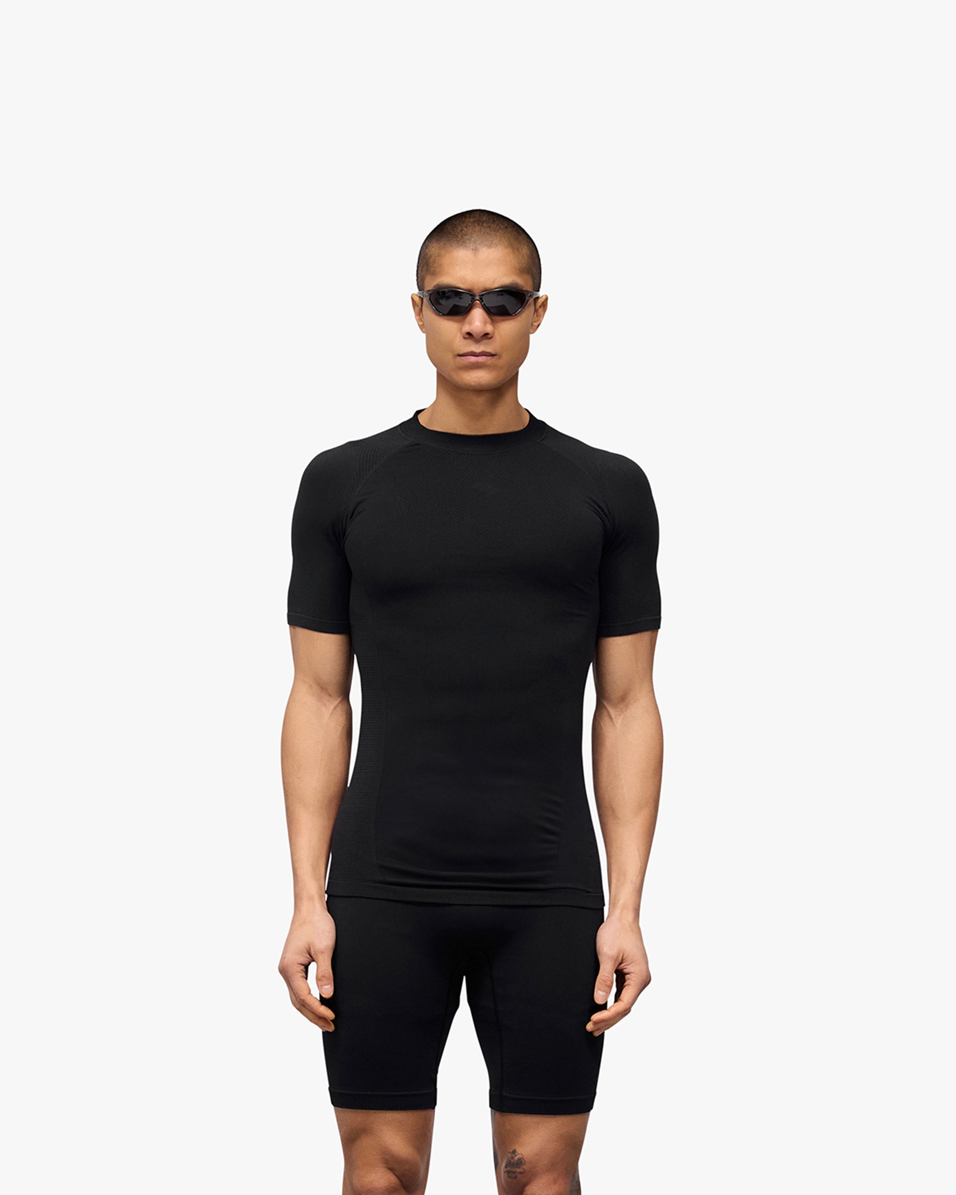 247 DNA Seamless T-Shirt for Men - Soft Comfortable Black Crew Neck Tee - Perfect for Gym, Workout, and Casual Wear