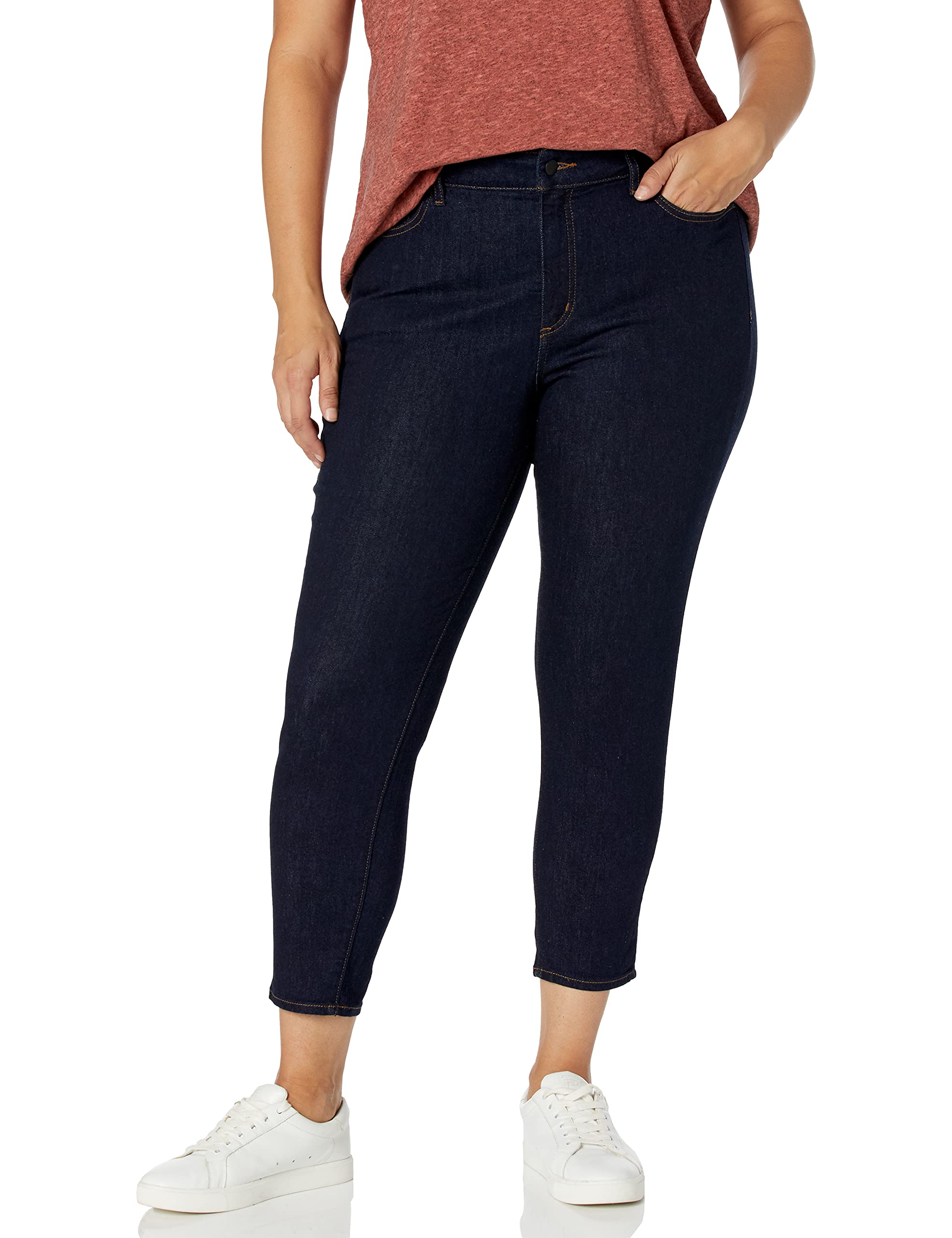 NYDJ Women's Plus Size Alina Ankle Jeans - Stretchy Comfort Fit Skinny Denim Pants for Curvy Figures | Perfect for Work, Casual Outings & Everyday Wear