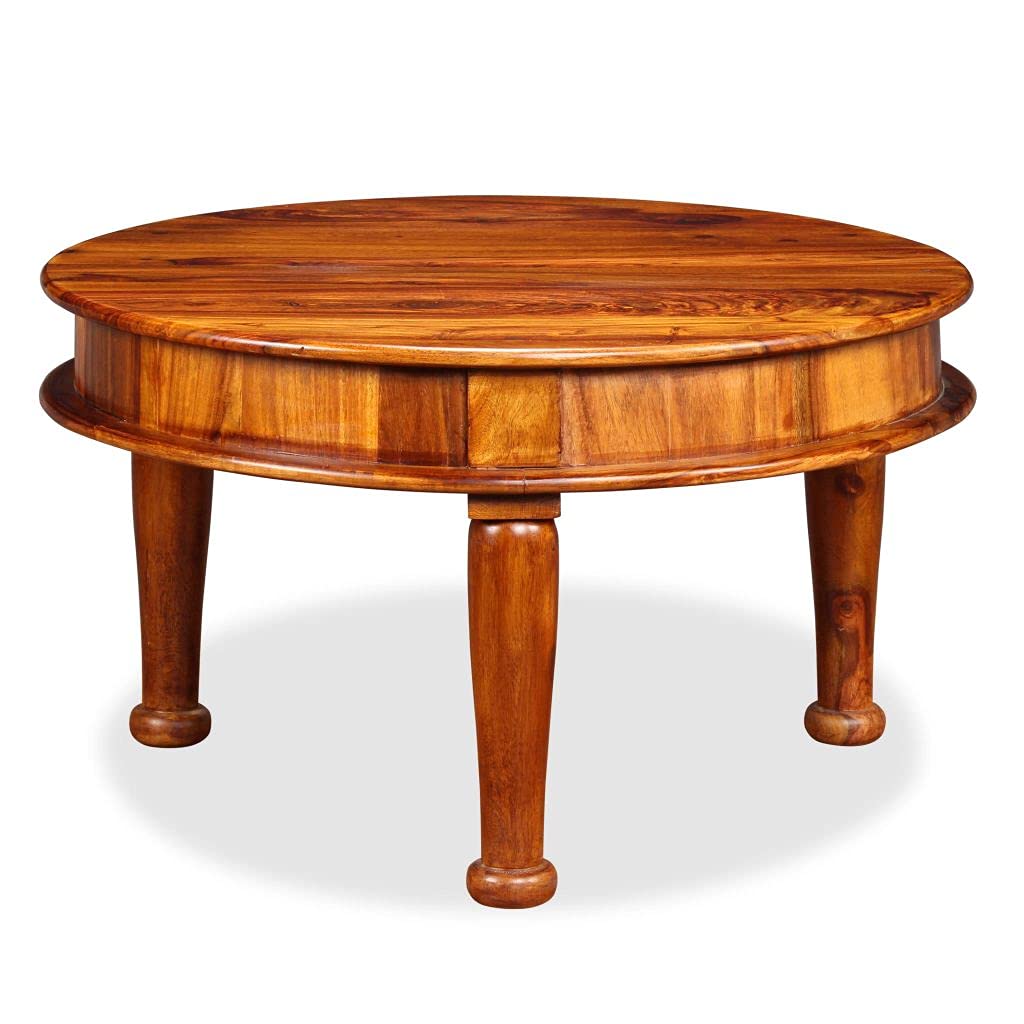 Rustic Solid Sheesham Wood Coffee Table - 27.6