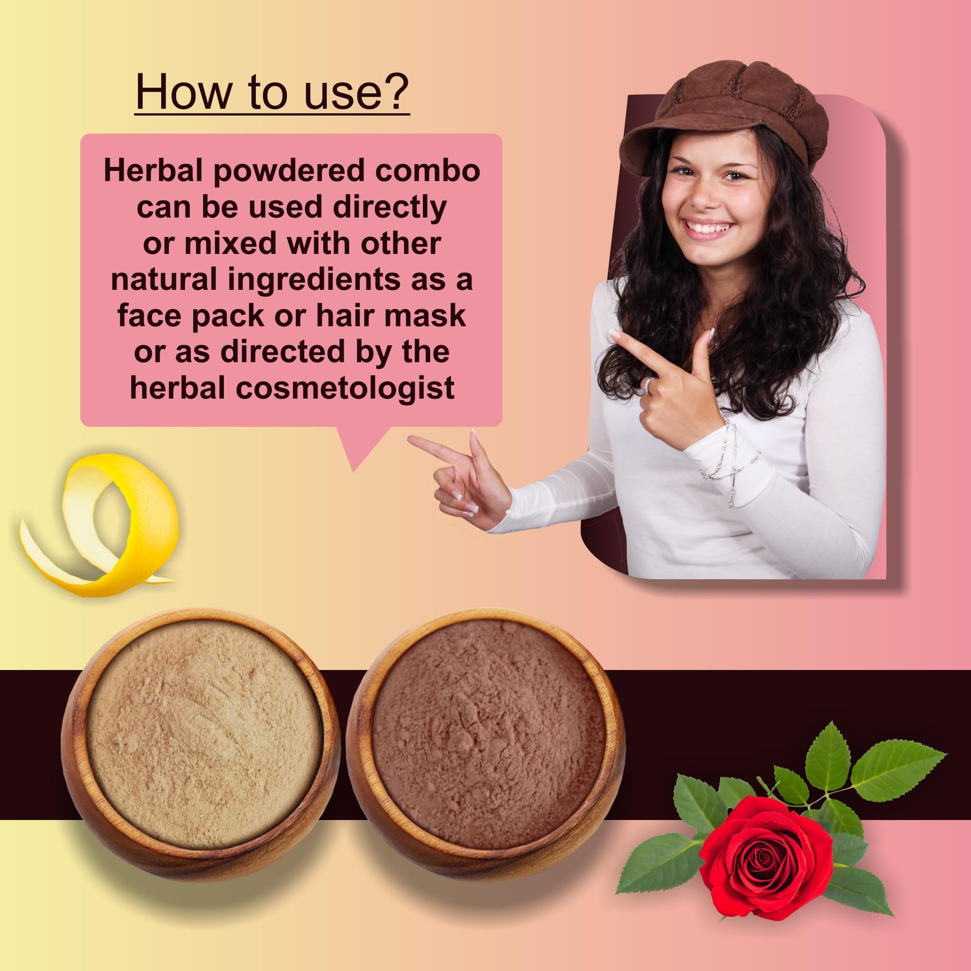 IYUSH Herbal Ayurveda Rose Powder & Lemon Peel Powder Combo - 100g Each | Natural Skin Care, Hair Treatment & Aromatherapy | DIY Face Masks & Herbal Teas