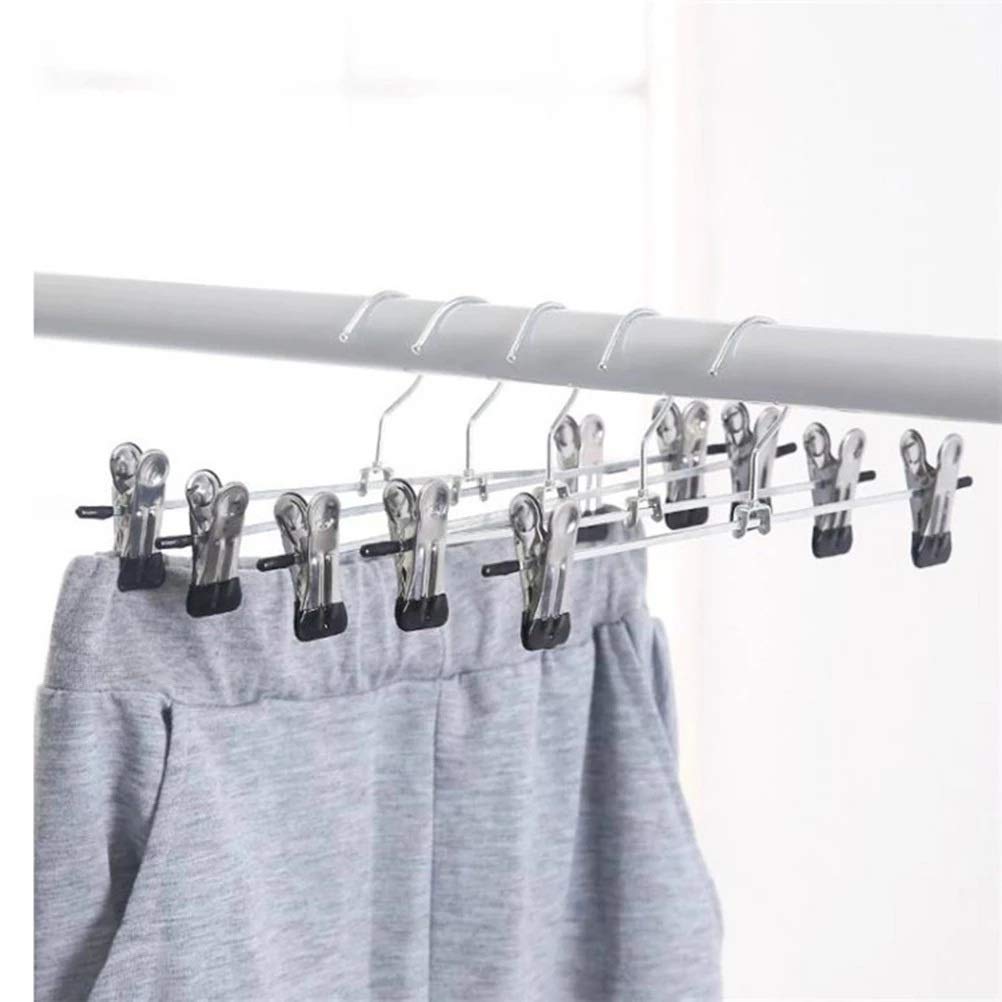 10-Pack Heavy Duty Stainless Steel Coat Hangers - Non-Slip Clothes Hangers for Pants, Skirts & Drying Clothes - Space Saving Wardrobe Organizer for Closet, Laundry Room & Travel