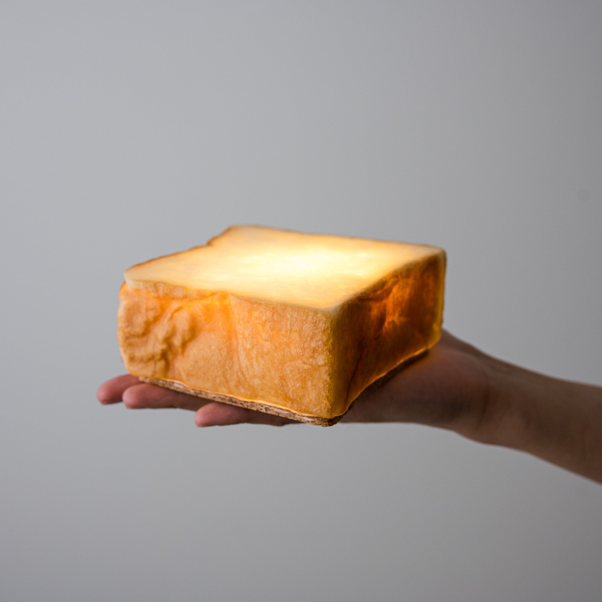 PAMPSHADE Real Bread Lamp - Square Toast LED Night Light by Yukiko Morita | Unique Home Decor for Bedroom, Kitchen & Cafe | Cozy Lighting Gift Idea