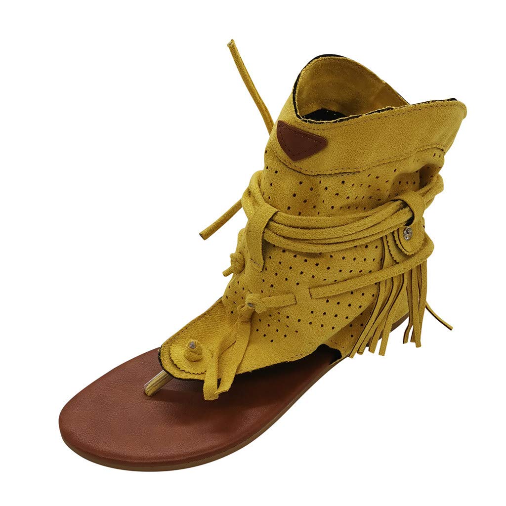 Women's Bohemian Tassel Sandals - Retro Roman Style Summer Beach Sandals for Casual Wear | Perfect for Vacations, Poolside & Outdoor Adventures