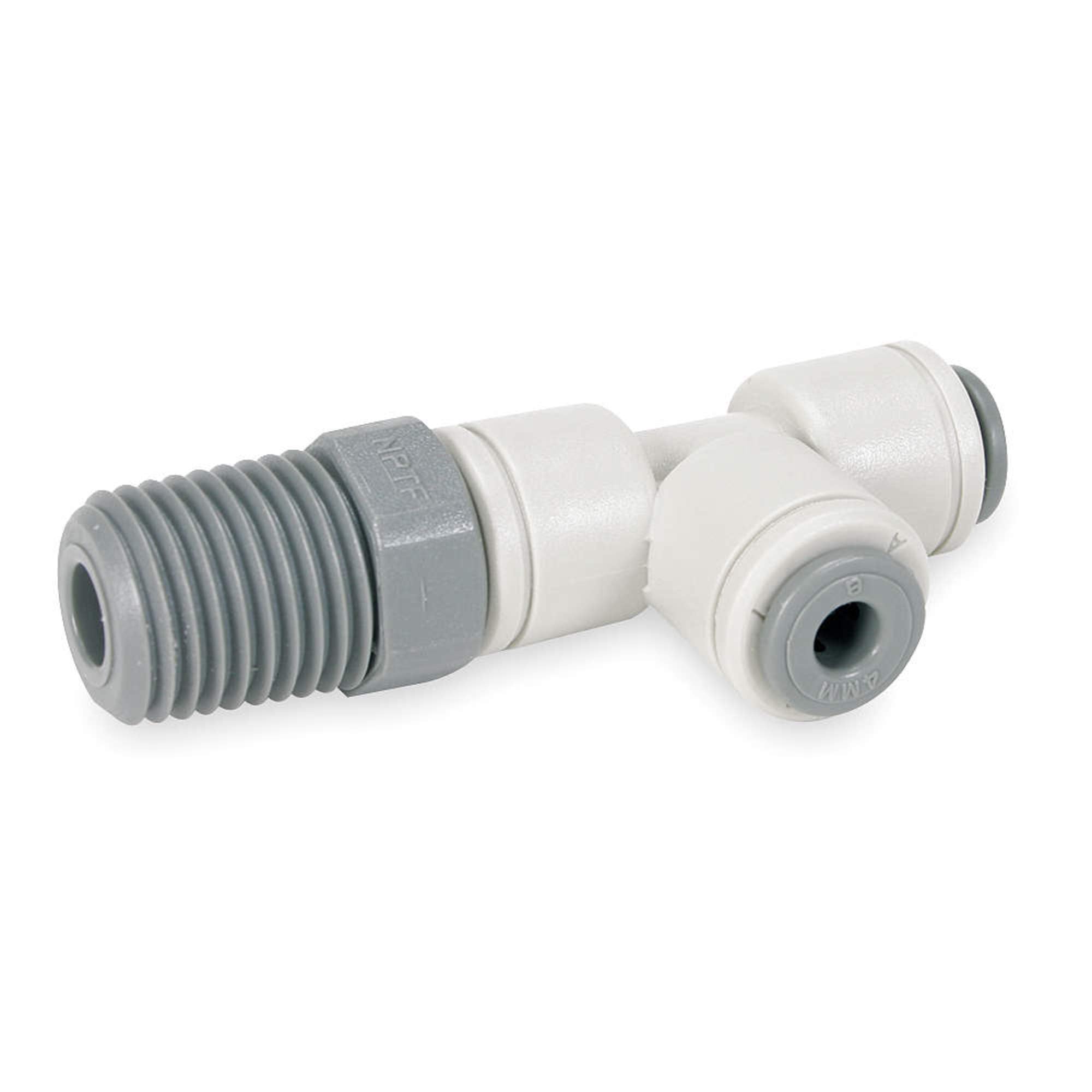 John Guest PI110822S-PK10 Acetal Copolymer Swivel Run Tee - 1/4