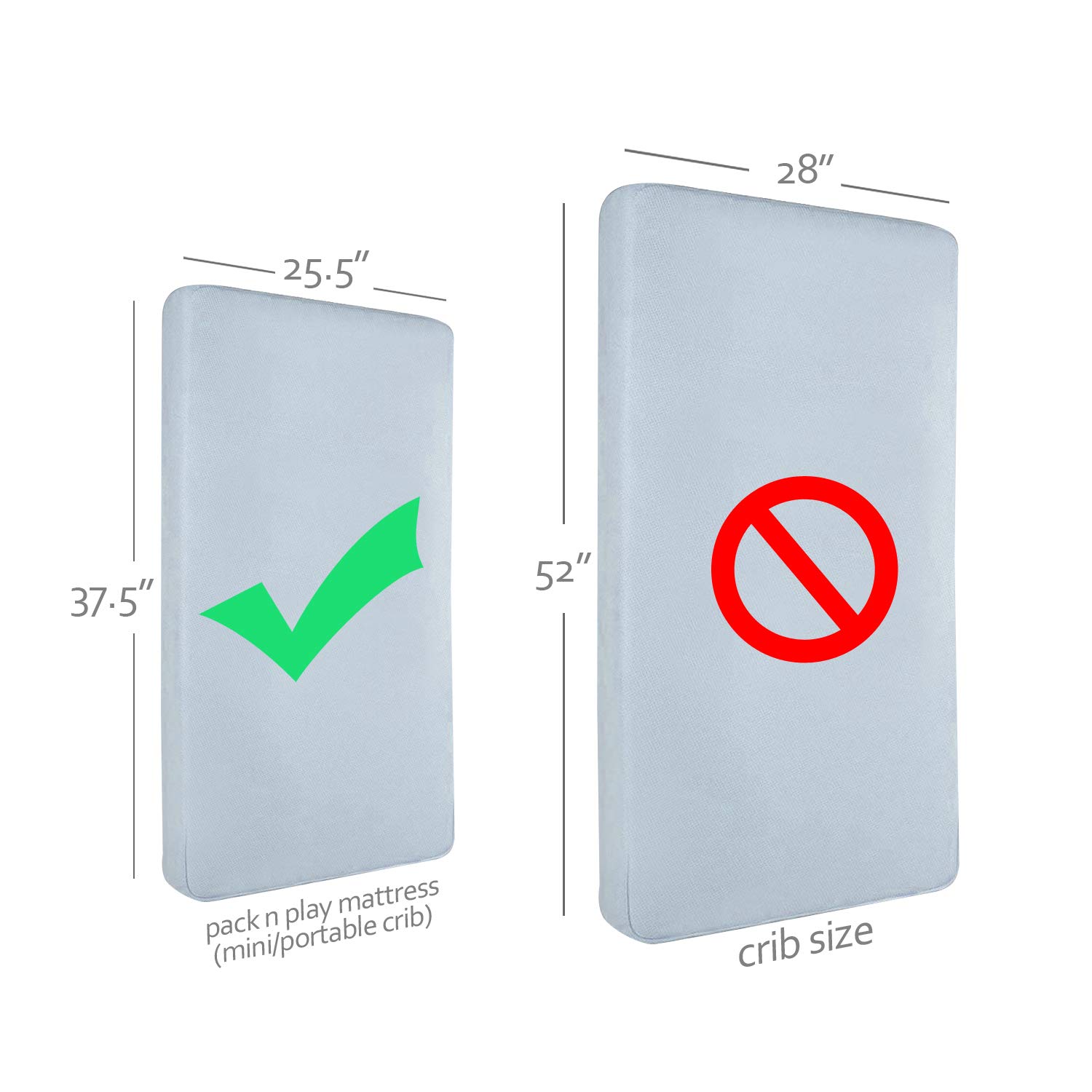 Waterproof Pack and Play Sheets 2-Pack with Soft Cotton Mattress Pad - Perfect for Baby Crib, Travel & Daycare Use