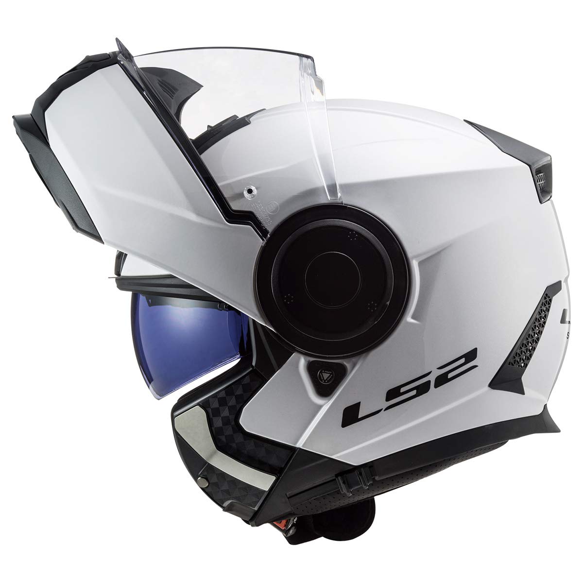 LS2 Helmets Horizon Modular Motorcycle Helmet with Sun Shield - Gloss White (Small) - Comfortable & Safe for Commuting, Touring & Adventure Riding