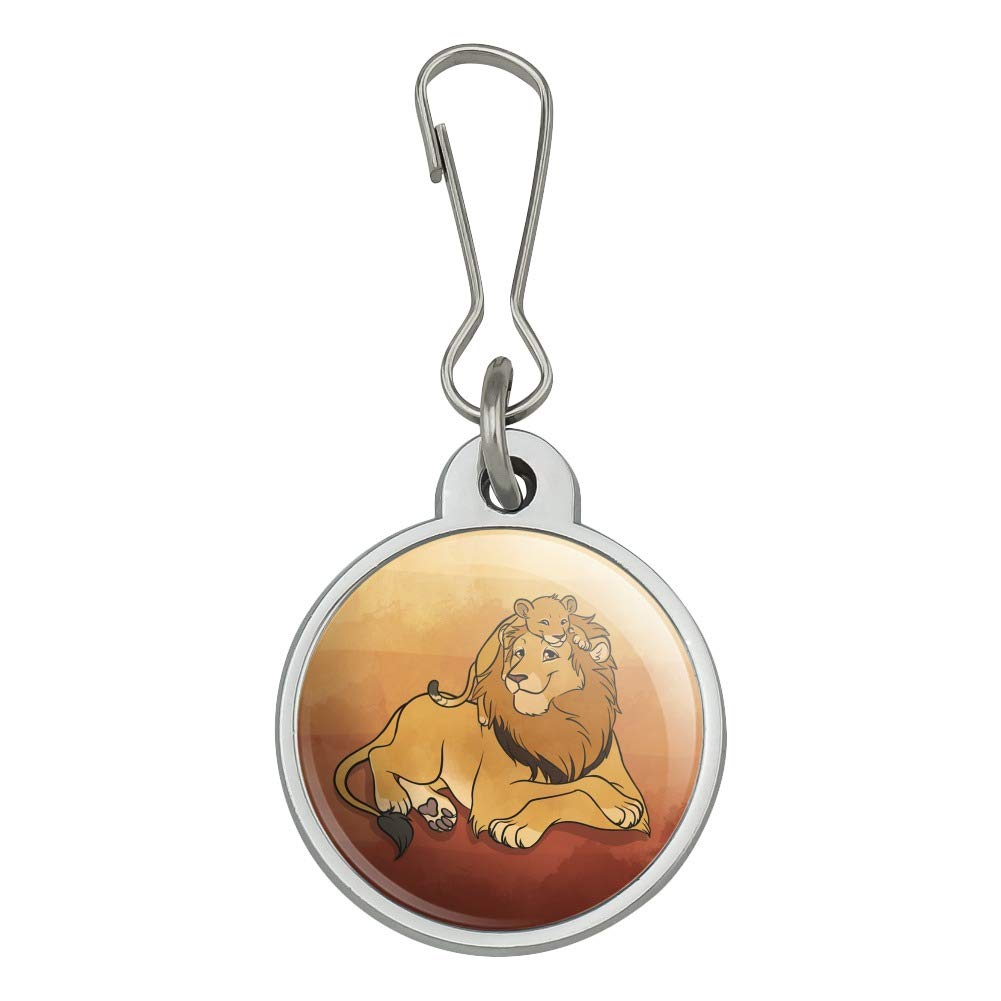 Dad Lion and Cub Jacket Handbag Purse Luggage Backpack Zipper Pull Charm - Cute Animal Keychain for Bags, Suitcases & Backpacks - Perfect Travel Accessory & Gift for Animal Lovers