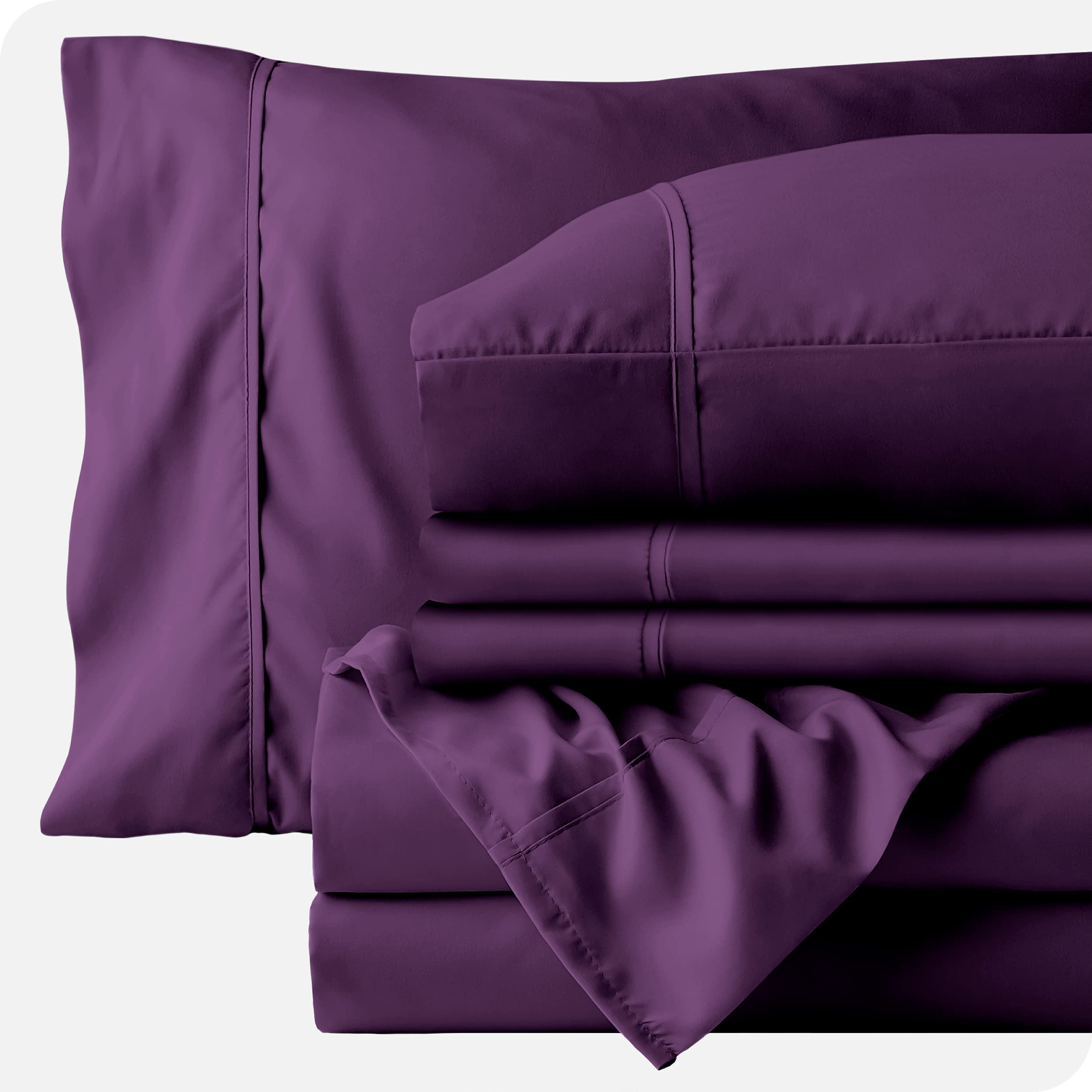 Plum Full Sheet Set - 6 Piece Bed Sheets for Adjustable Beds with 32 Inch Deep Pockets (Easy Fit) - Soft & Breathable Bedding for Home, Hotel, or Dorm Room