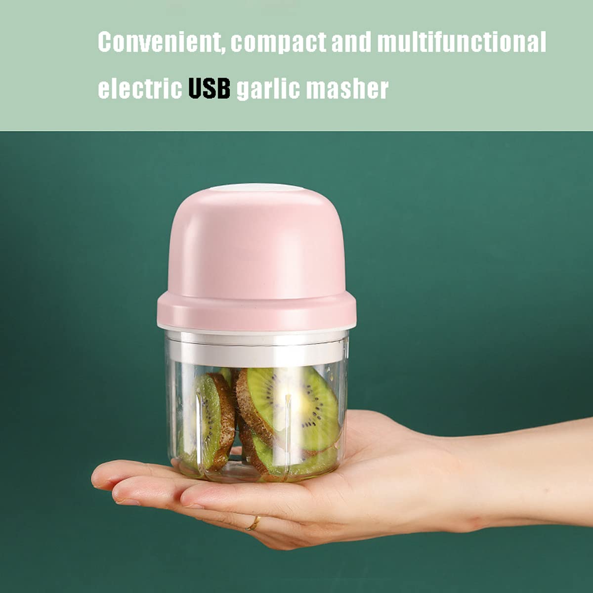 Electric Garlic Masher & Food Chopper - 250ml USB Rechargeable Stainless Steel Multifunction Kitchen Tool for Garlic, Vegetables, Fruits, Smoothies, Meat - Perfect for Cooking, Meal Prep & Small Kitchen Appliances