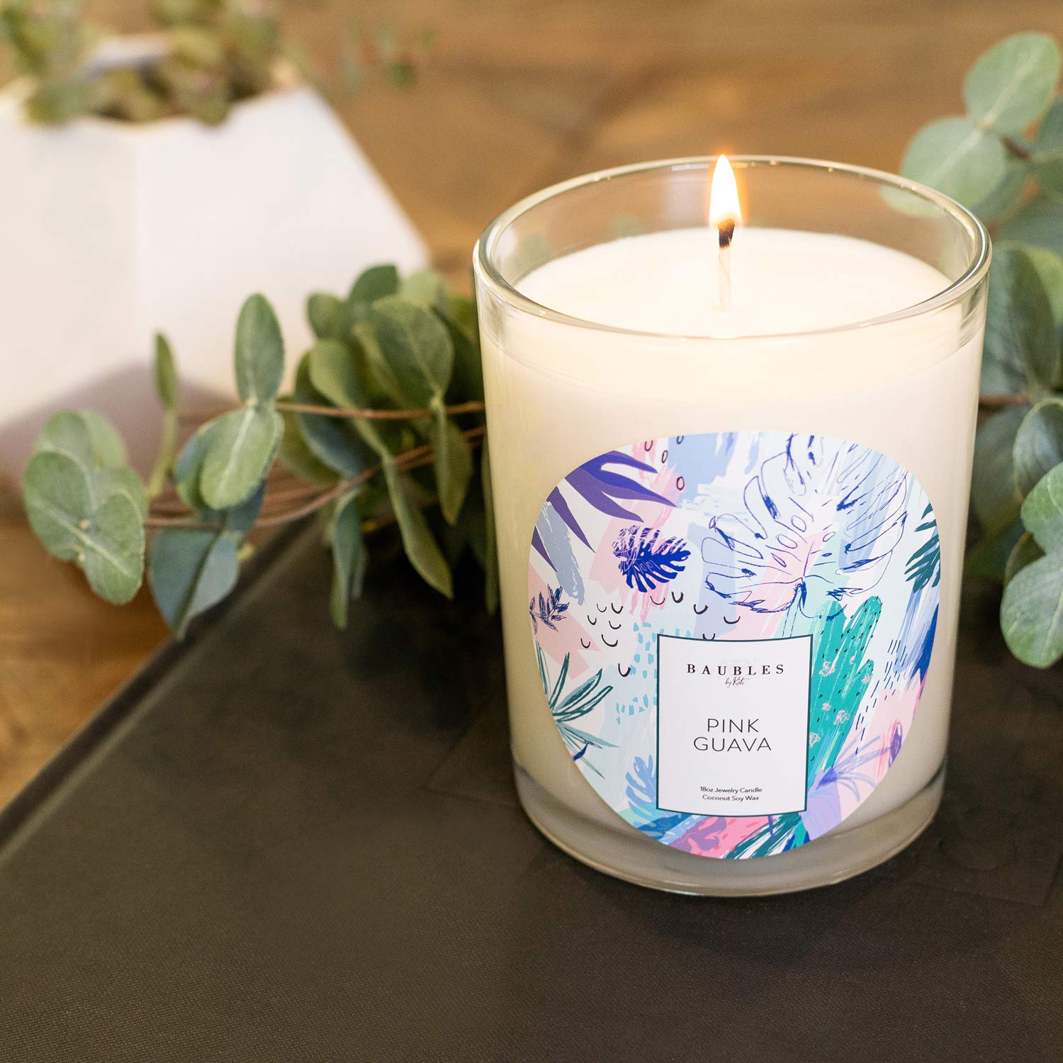 Pink Guava Scented Premium Candle with Surprise Jewelry Inside - 18oz Large Soy Wax Candle, Made in USA, Parrafin-Free - Perfect for Home Decor, Gift Giving & Relaxation