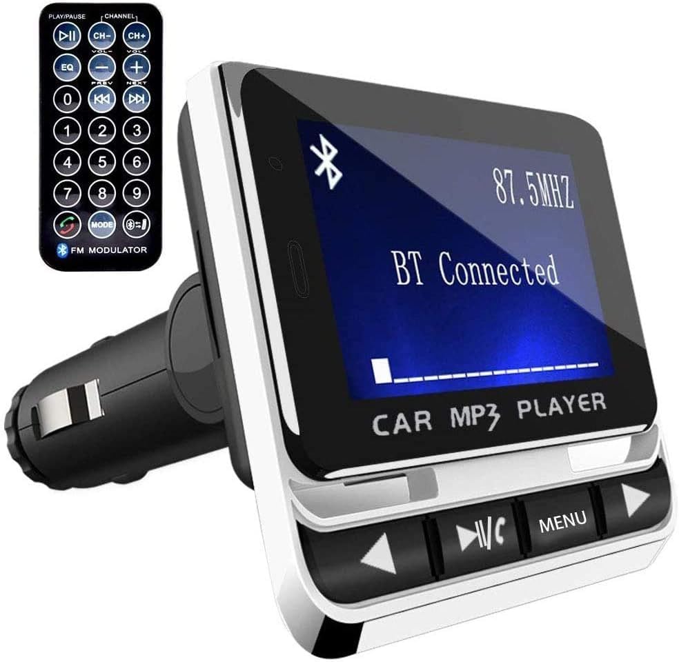 Bluetooth FM Transmitter for Car - Wireless MP3 Player with USB Charger & Hands-Free Calling for Road Trips