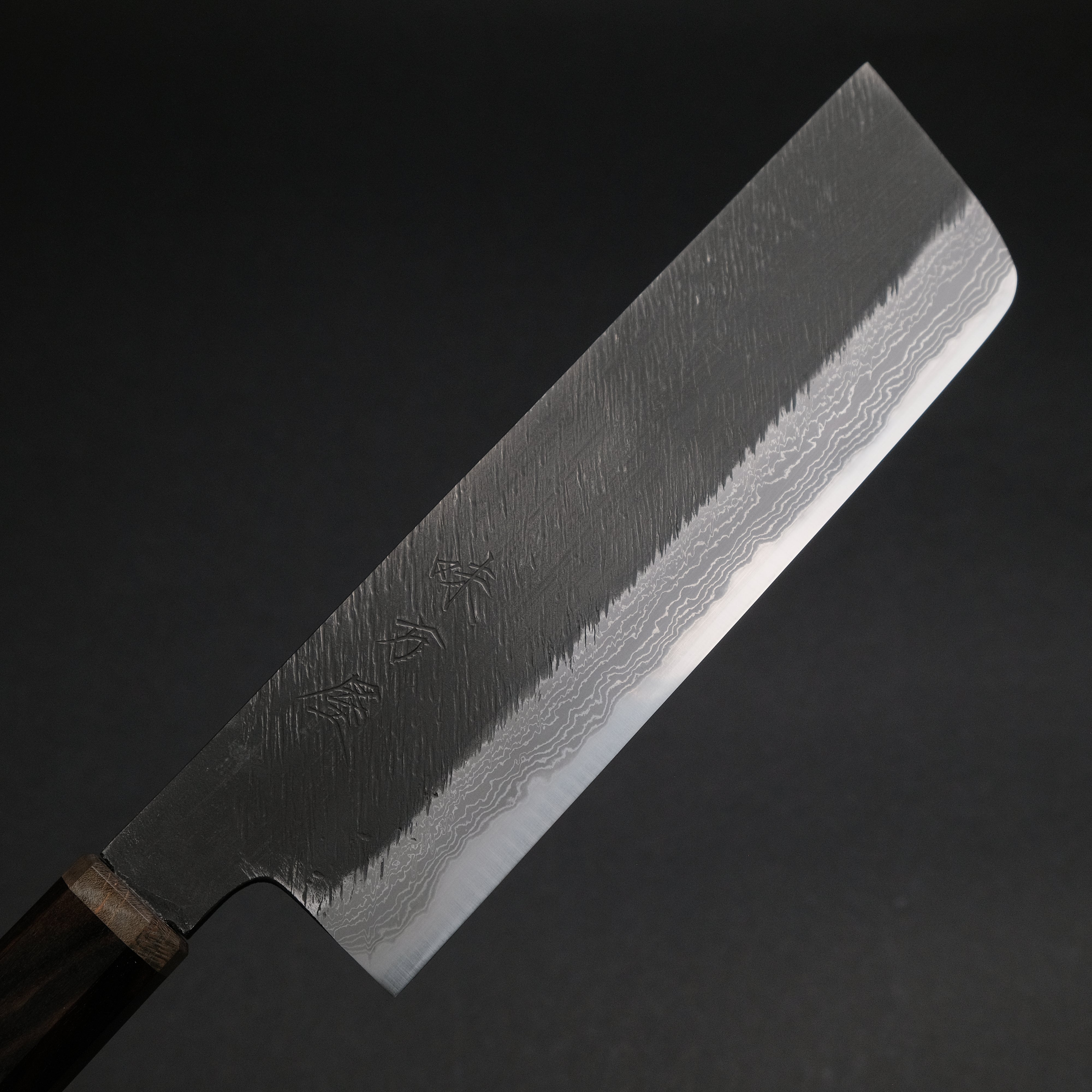 Premium Ajikataya White #2 Matsuba Damascus Nakiri Knife 180mm - Ebony & Stabilized Wood Handle - Japanese Vegetable Chef Knife for Professional Cooking, Slicing, and Chopping - Perfect for Home Chefs and Culinary Enthusiasts