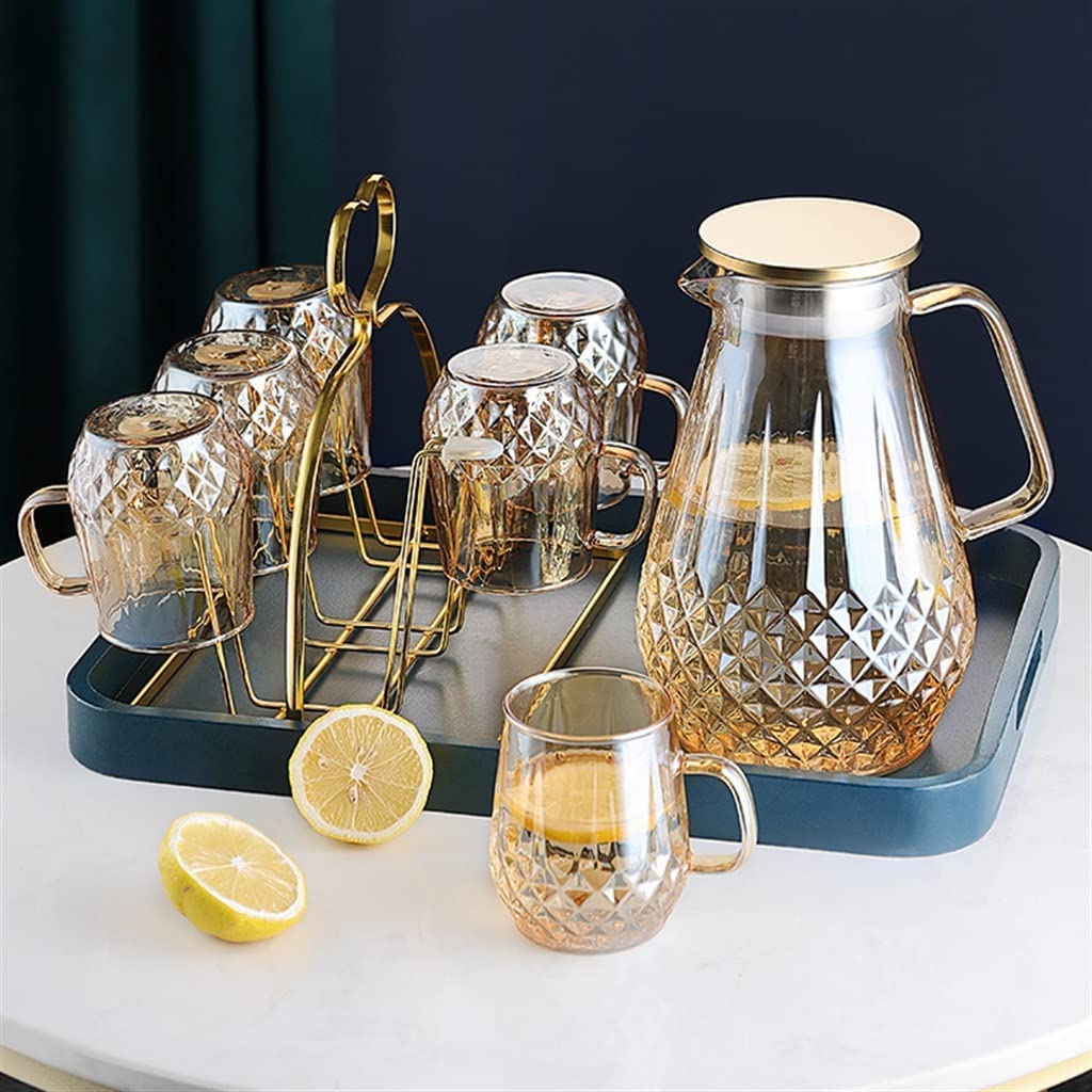 Premium Glass Tea Kettle Set - Heat Resistant & Large Capacity Cold Brew Pitcher - Perfect for Iced Tea, Herbal Infusions & Home Brewing (One Color) - Ideal for Kitchen, Office & Outdoor Use