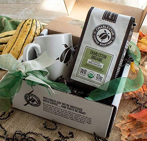 Charleston Coffee Roasters Organic Whole Bean Coffee - Premium Hand Picked Slow Roasted Specialty Coffee Beans, Medium Roast, 12oz (6 Pack) - Perfect for Home Brewing, Office Use & Gifts