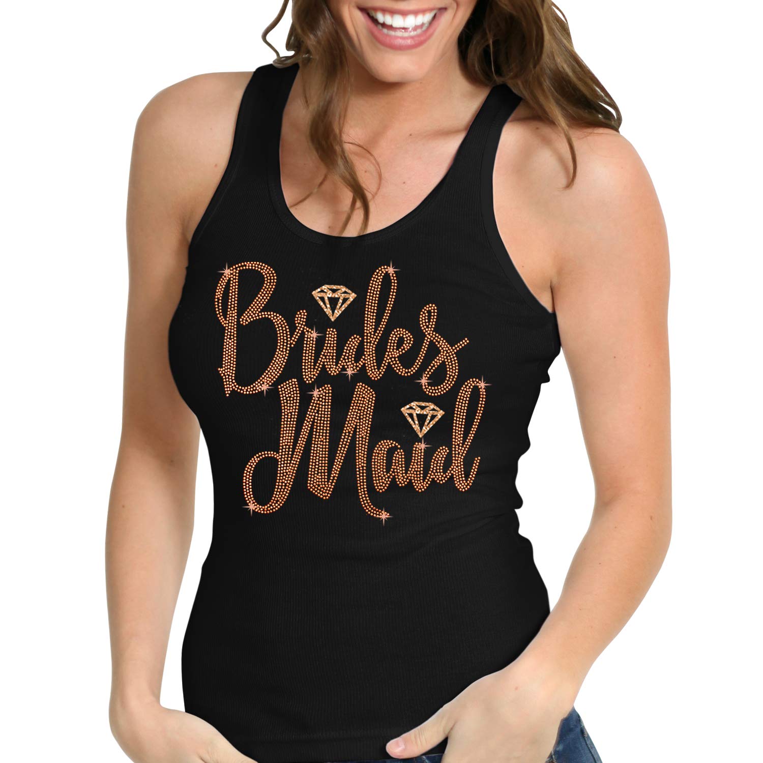 Sparkly Rhinestone Sash Tops for Brides & Bridal Party - Bride, Bridesmaid, Maid of Honor & Bachelorette Squad Shirts | Perfect for Wedding Showers, Bachelorette Parties & Girls' Night Out