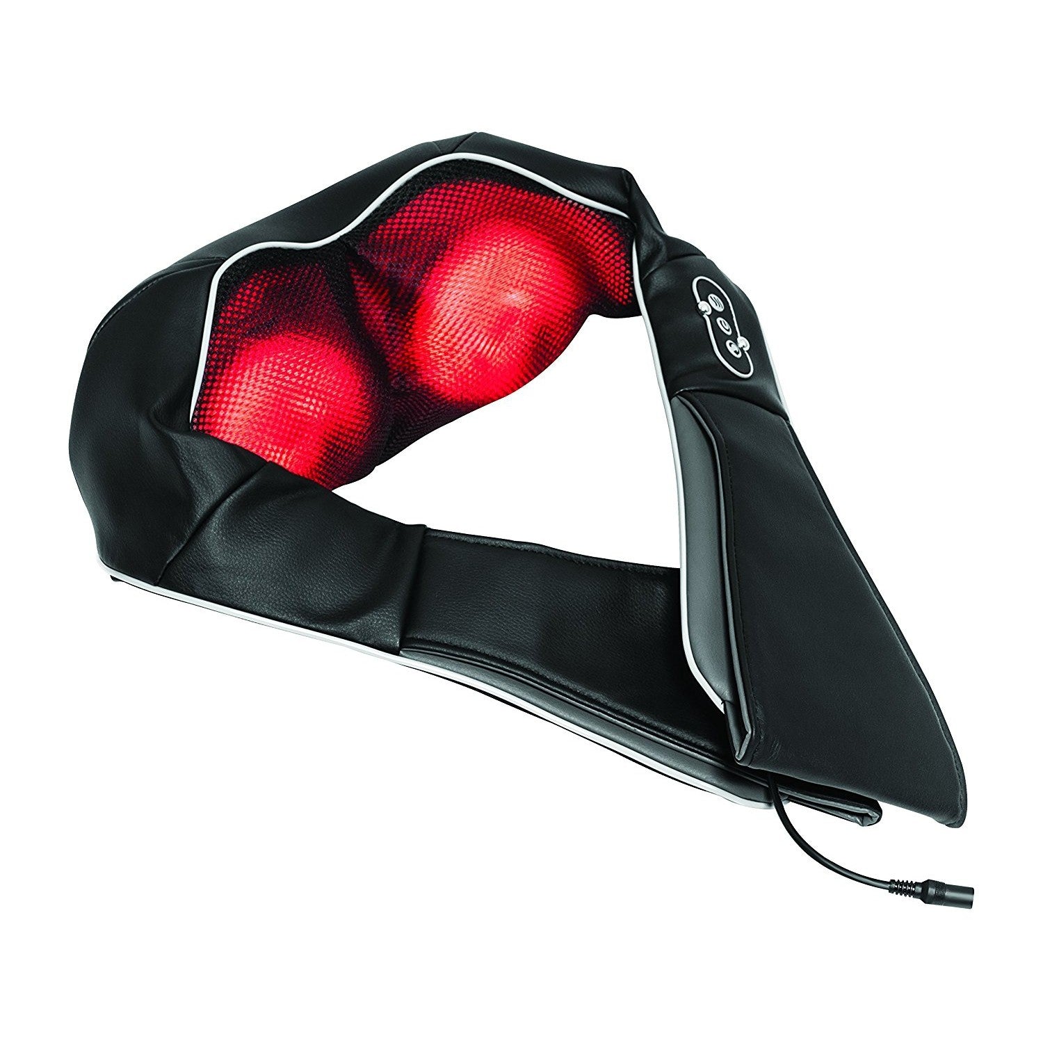 SHARPER IMAGE SMG1203BK Shiatsu Neck & Back Massager with Heat - Portable Deep Tissue Kneading Massage for Shoulder Pain Relief - Perfect for Home, Office & Car Use