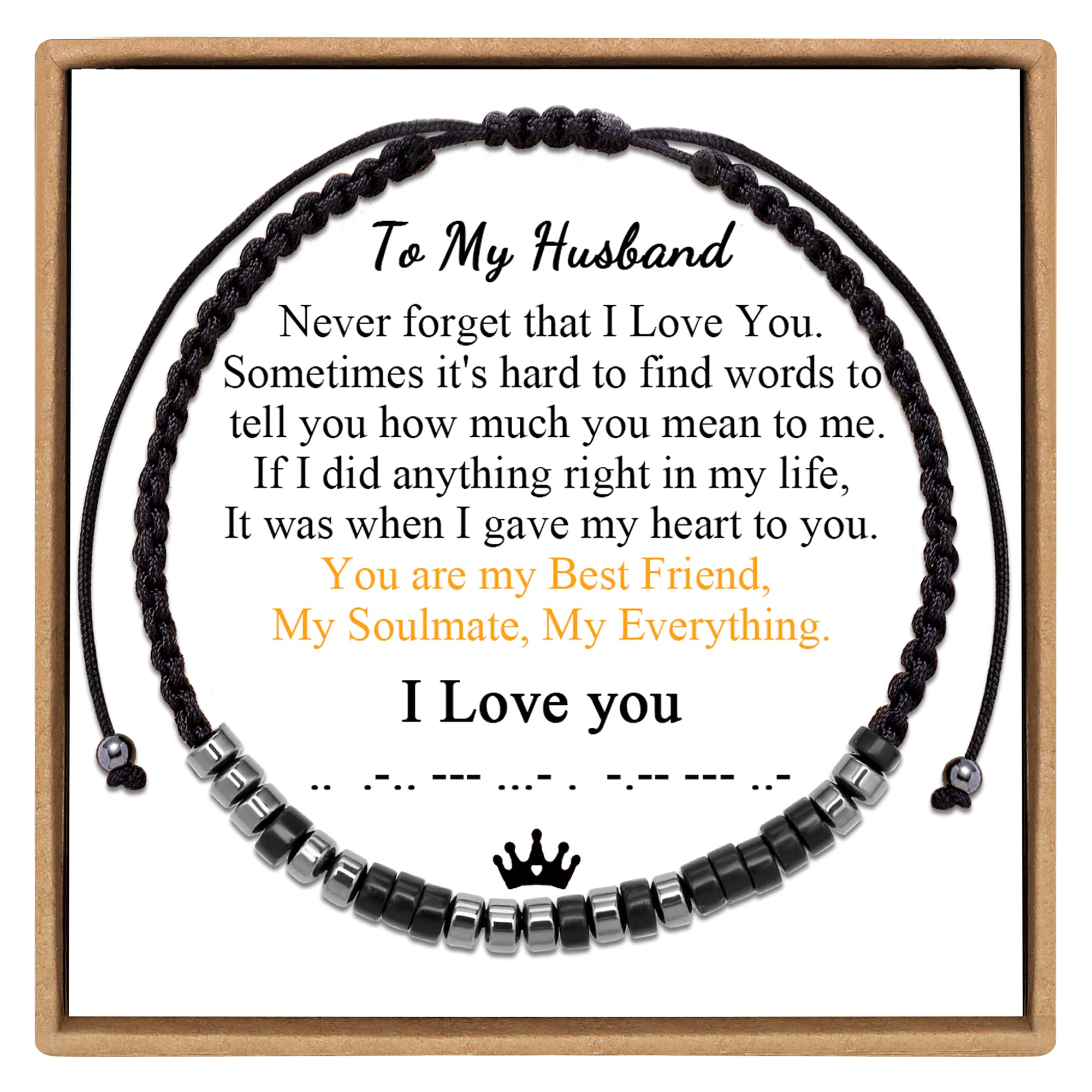 Morse Code Bracelet for Women & Men - Personalized Wooden Wrap Bracelet - Unique Anniversary, Birthday Gifts for Best Friend, Mom, Daughter, Boyfriend, Girlfriend, Husband - Perfect for Couples, Friendship & Special Occasions