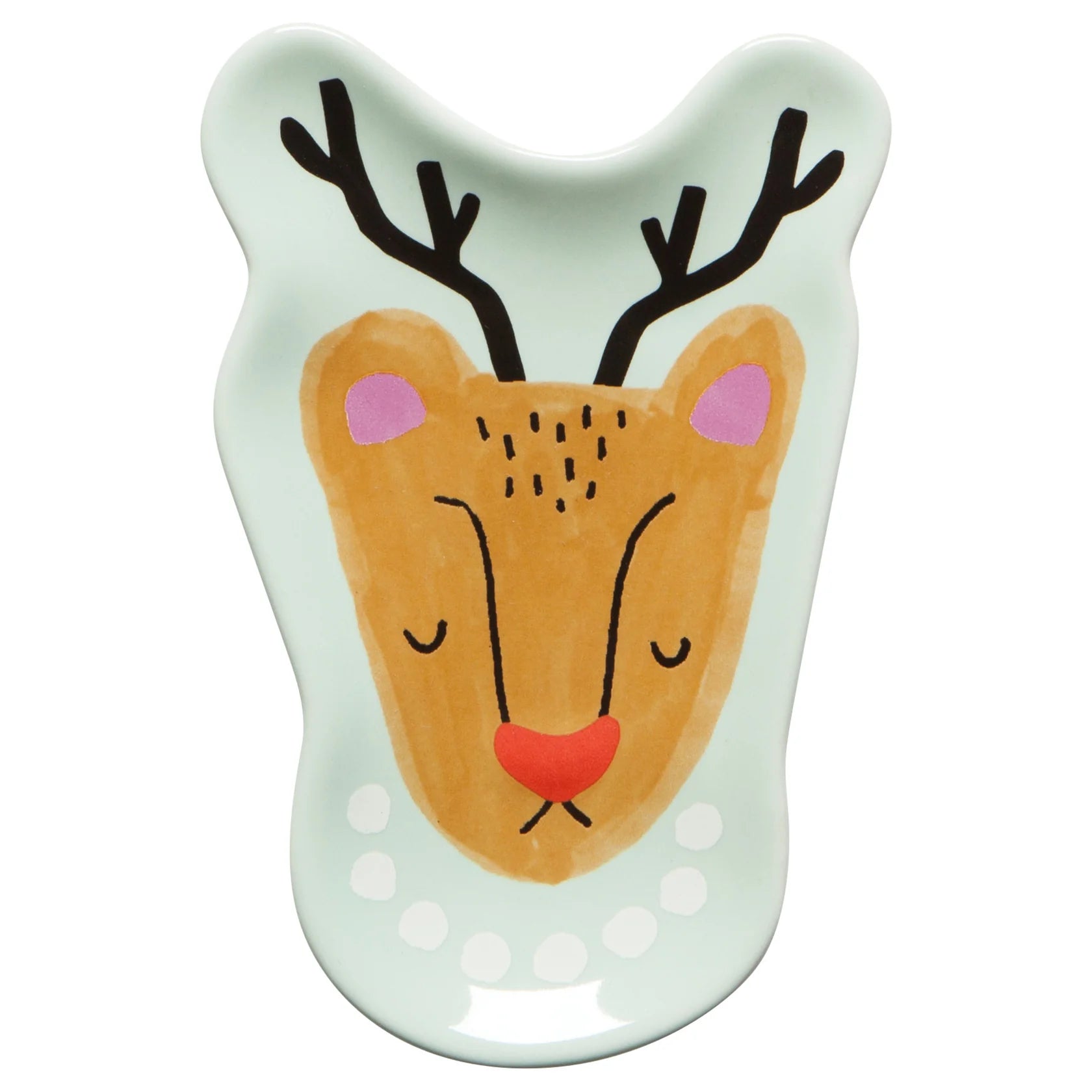 Jubilee Rudolph Imposter Shaped Dish Set of 3 - Fun Christmas Dinner Plates for Holiday Parties & Festive Table Decor