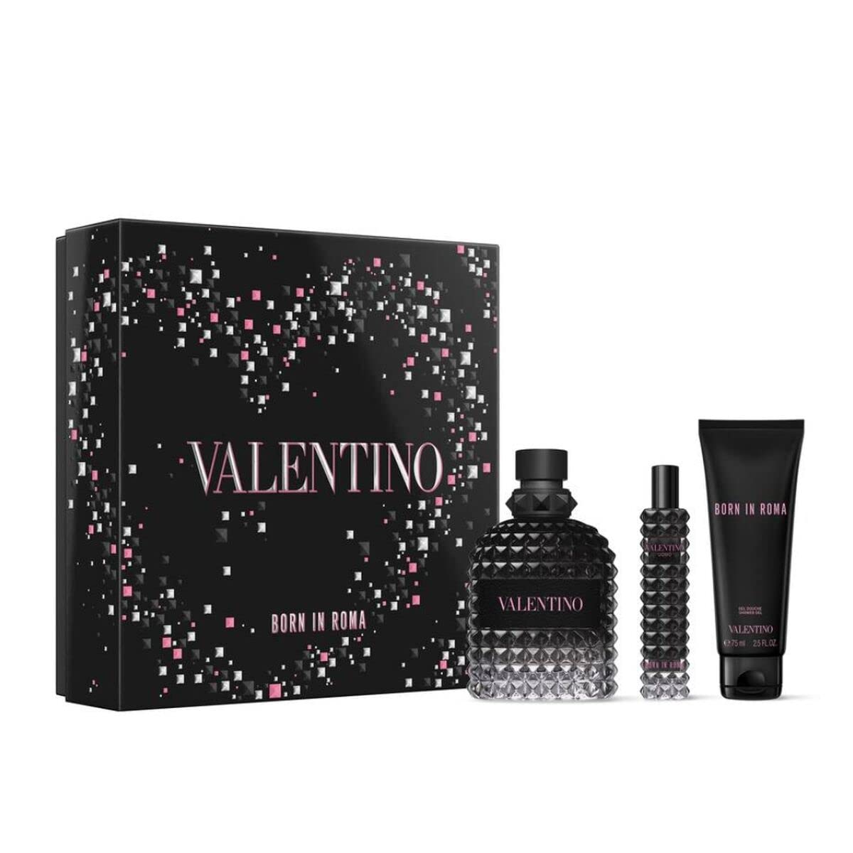 Valentino Born in Roma Uomo Cologne Gift Set for Men - 3 Piece Eau de Toilette Spray, After Shave & Deodorant | Perfect Birthday, Anniversary & Valentine's Day Present for Him