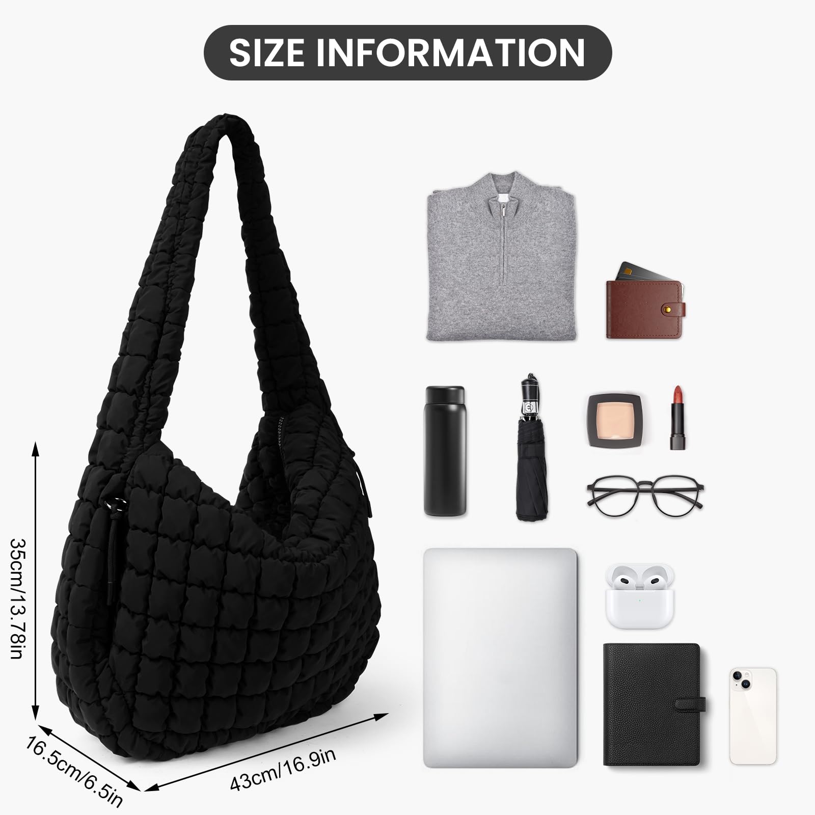 Stylish Quilted Tote Bag for Women - Large Lightweight Padded Shoulder Bag with Puffer Design - Perfect for Work, Travel, Shopping & Daily Use