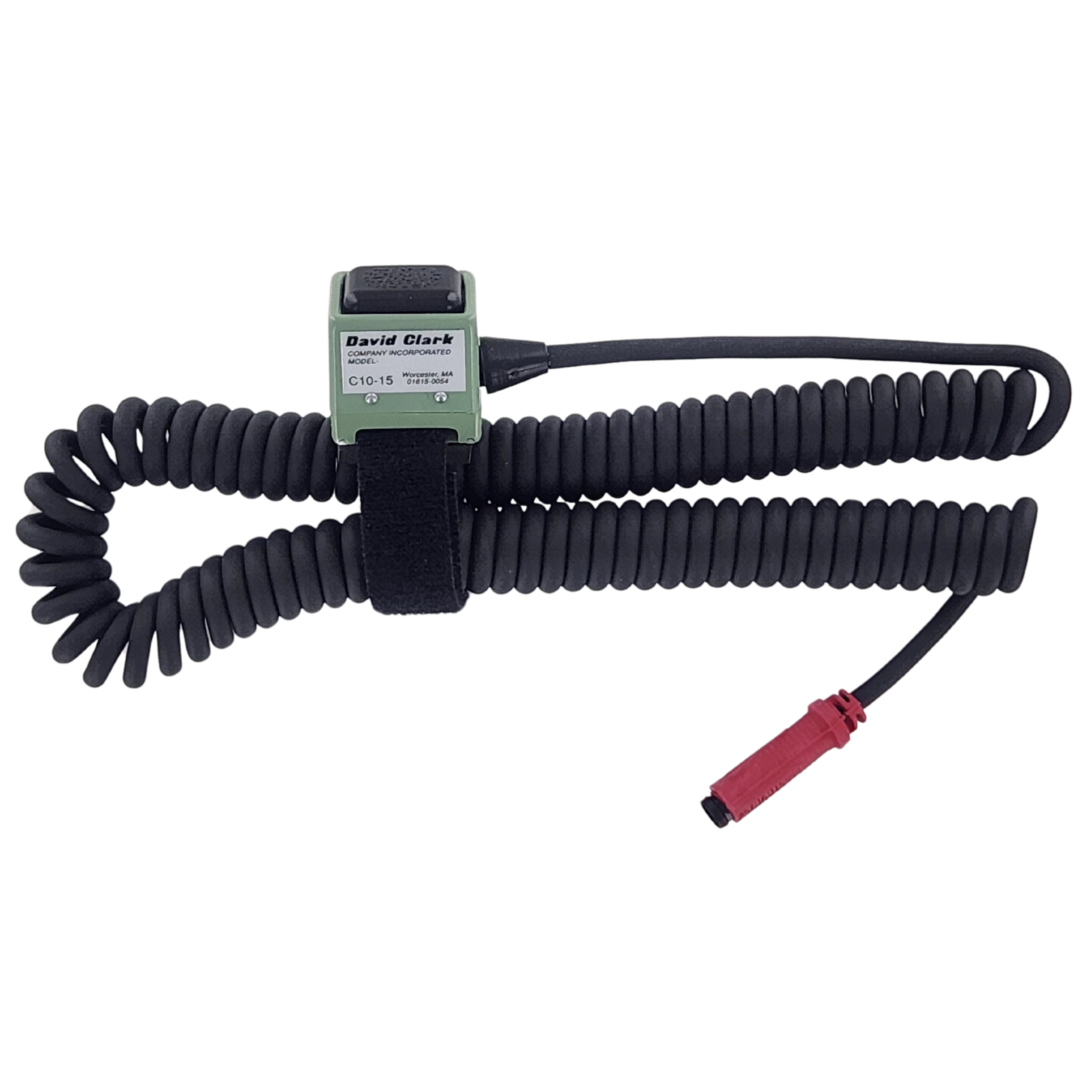 Push to Talk Switch with Hook and Loop Mount - Titanium David Clark Headset for Aviation, Motorcycle, and Industrial Use