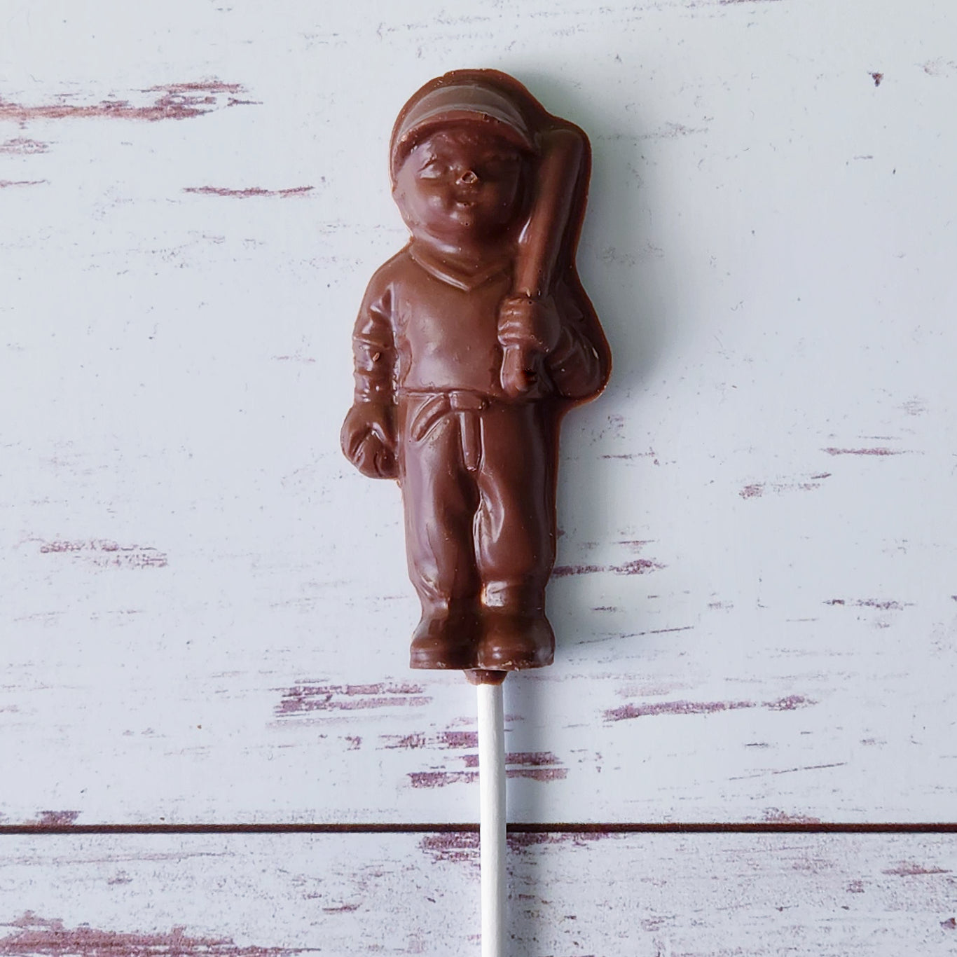 Chocolate Baseball Player Figurine - Small Handmade Chocolate Sculpture for Baseball Fans, Gifts, and Party Decorations
