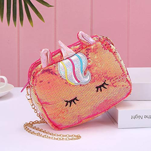 Happile Sequin Unicorn Crossbody Bag for Girls & Women - Pink Sparkly Shoulder Purse Wallet for Kids, Teens & Adults | Perfect for School, Parties & Daily Use
