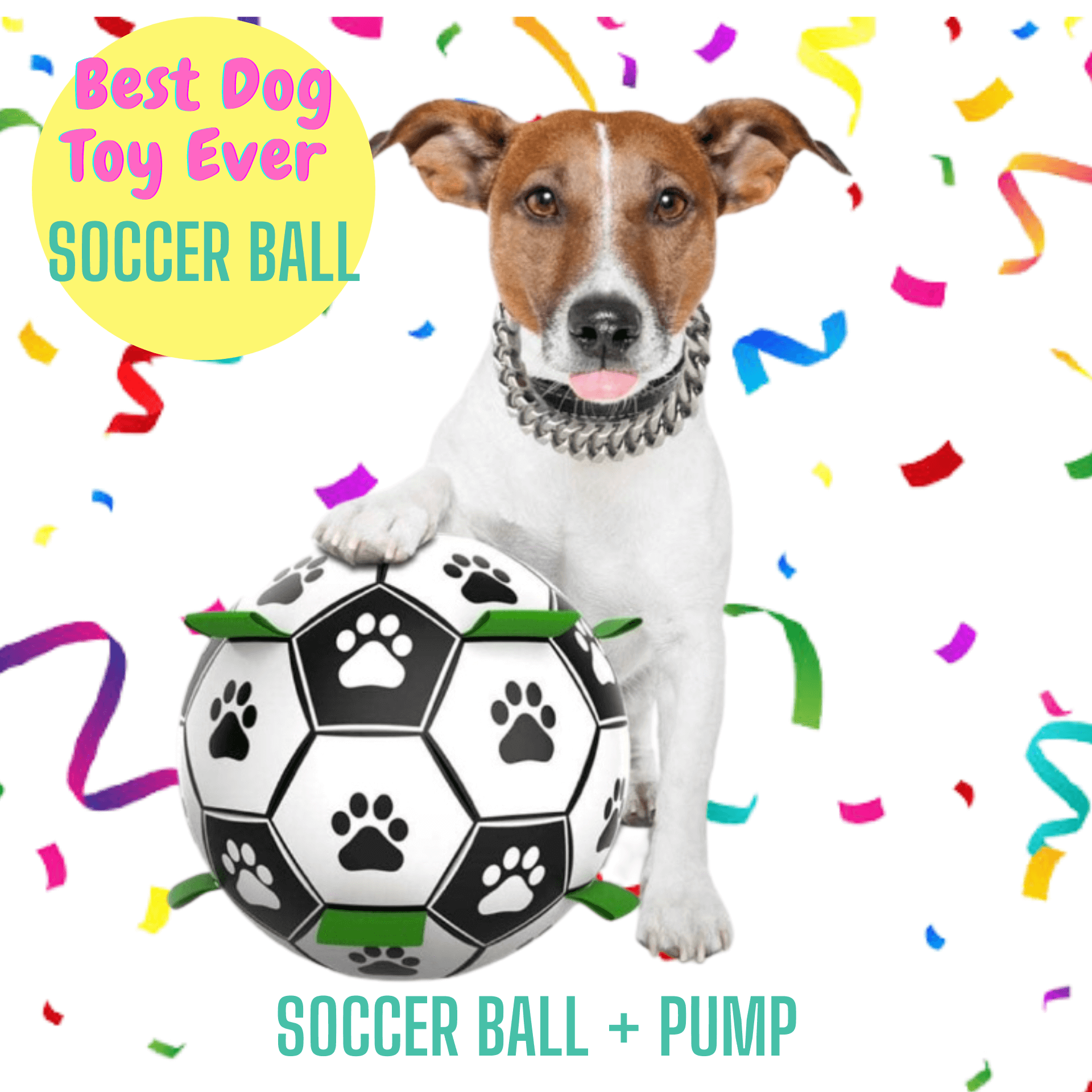 Durable Interactive Dog Soccer Ball with Grab Tabs - Large Chew-Resistant Pet Toy for Outdoor Play & Training - Perfect for Fetch, Exercise, and Bonding with Your Dog