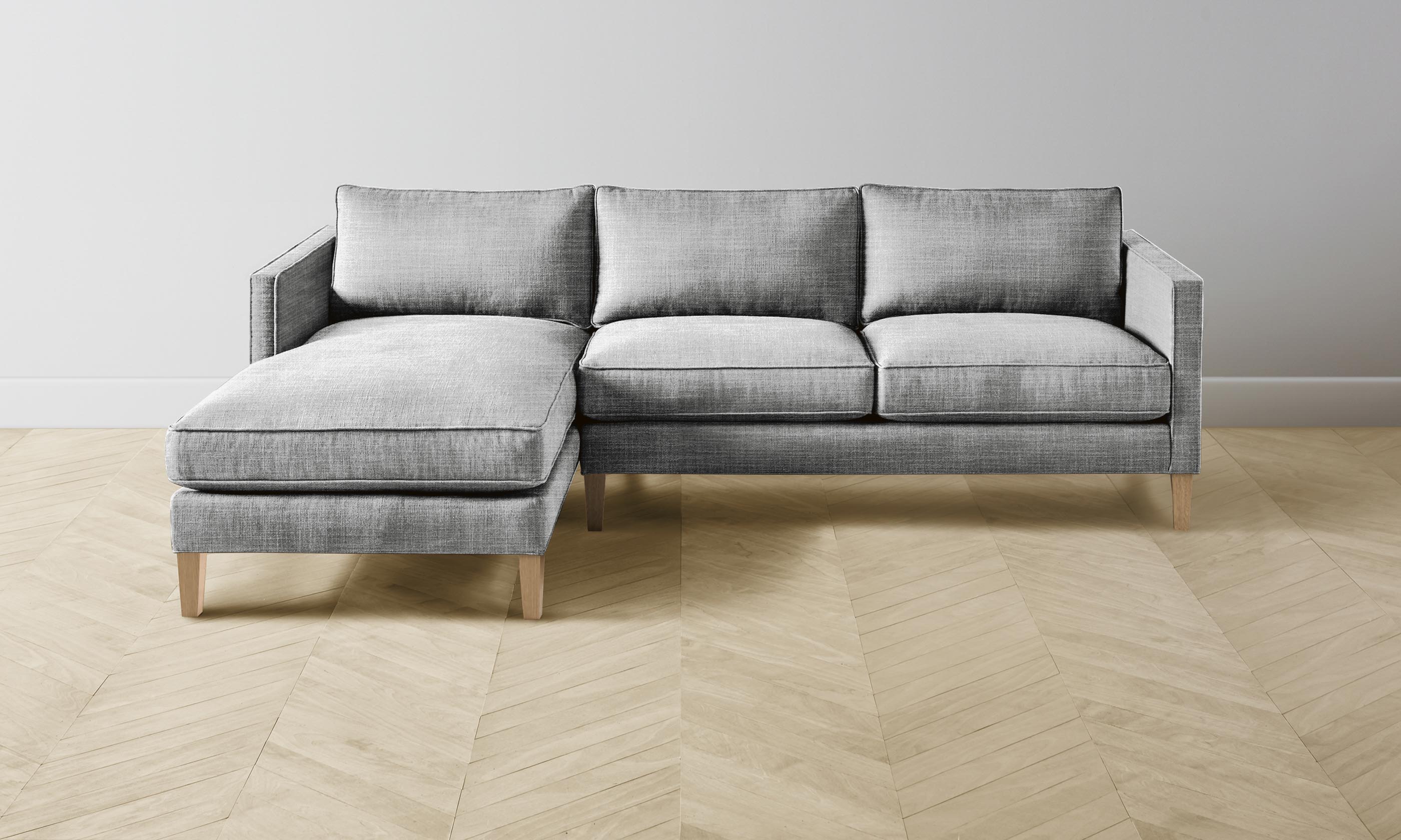 Premium Crosby Sectional Sofa with Performance Textured Tweed Upholstery in Alpine White - Perfect for Living Rooms, Family Gatherings & Cozy Movie Nights