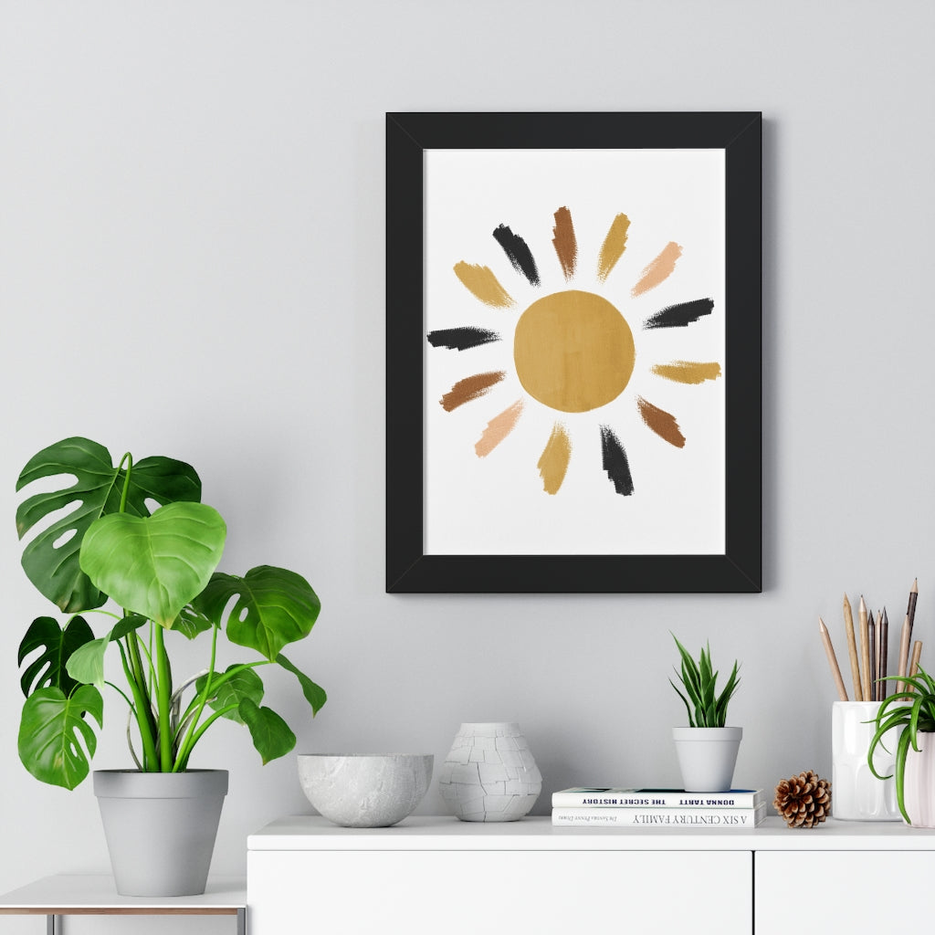 Modern Sunshine Framed Vertical Poster - Wall Art Decor for Living Room, Bedroom & Office - Perfect for Home & Office Decoration