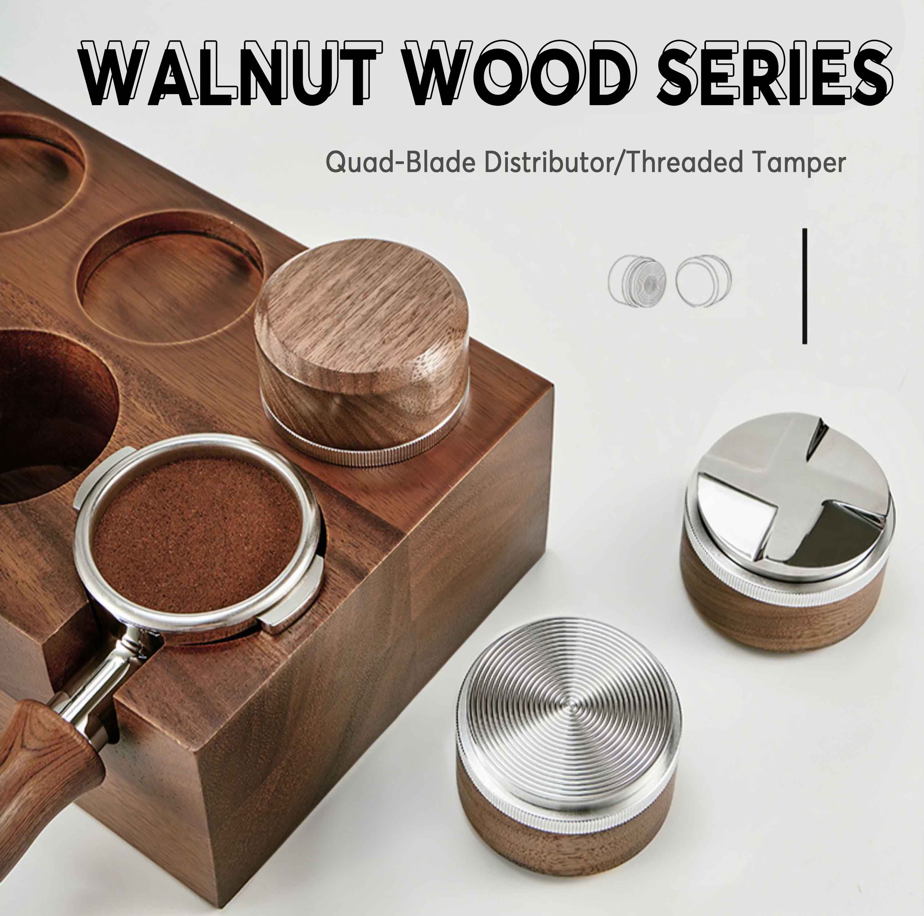 Premium Wooden Handle Tamper & Distributor for Espresso - Perfect for Baristas & Home Coffee Brewing | MUVNA