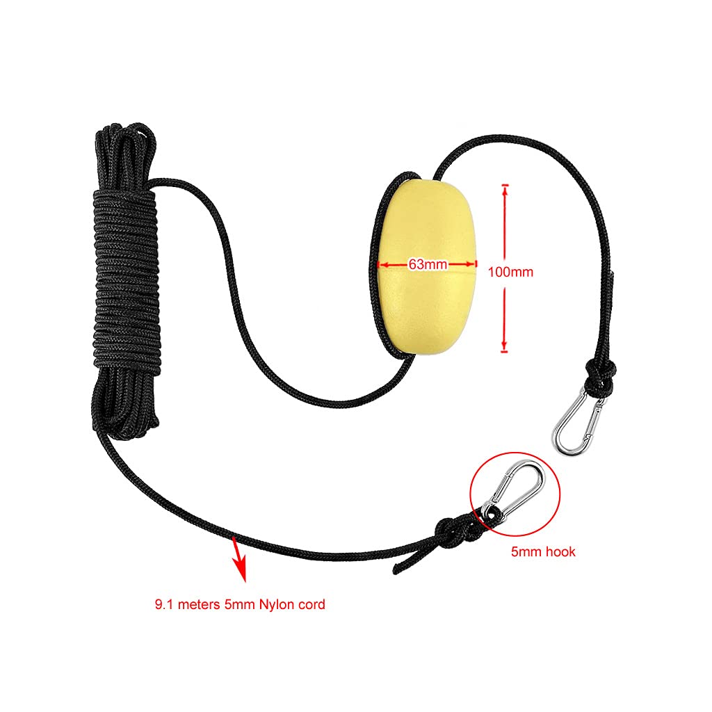 Premium Marine PVC Sea Anchor & Drogue for Kayak Canoe Boat - Drift Control & Stabilization with 30ft Retrieval Tow Line - Ideal for Fishing, Rowing & Water Sports