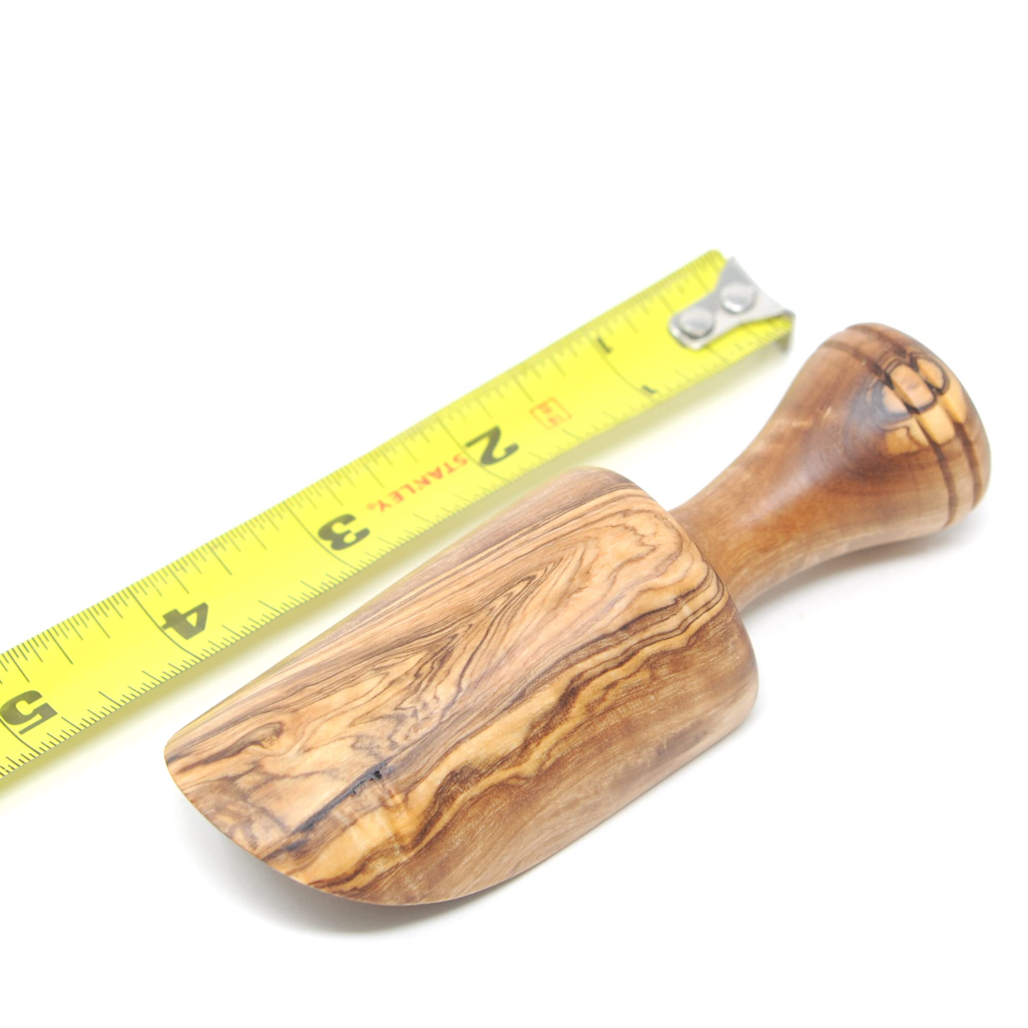 Premium Olive Wood Bath Salt Scoops - Set of 2 (4.5