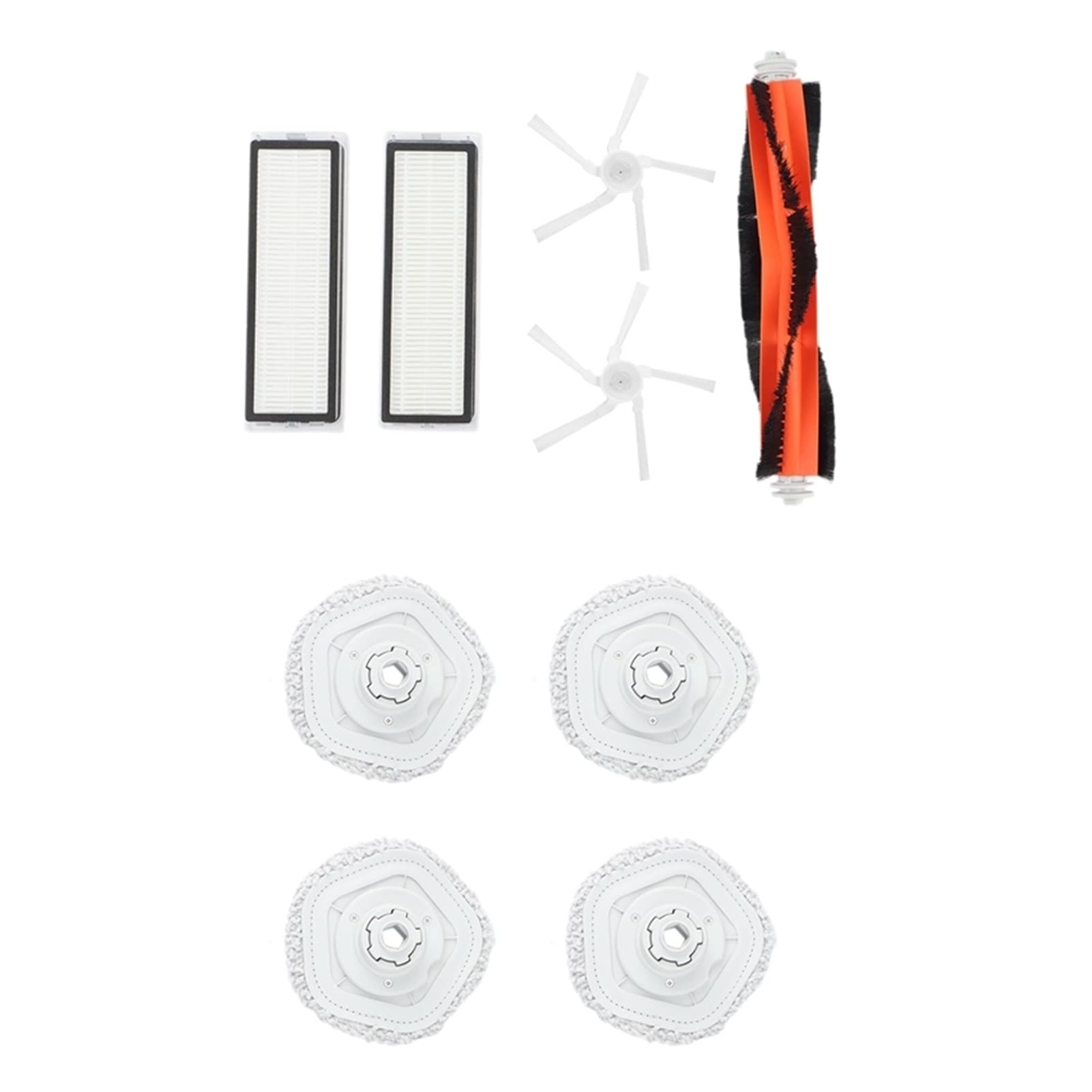 Xiaomi Dreame W10 Vacuum Cleaner Replacement Parts Kit - Main Brush, Side Brush, HEPA Filter & Mop Cloth - Compatible Accessories for Deep Cleaning - Light Grey - Perfect for Hardwood Floors & Pet Hair Removal