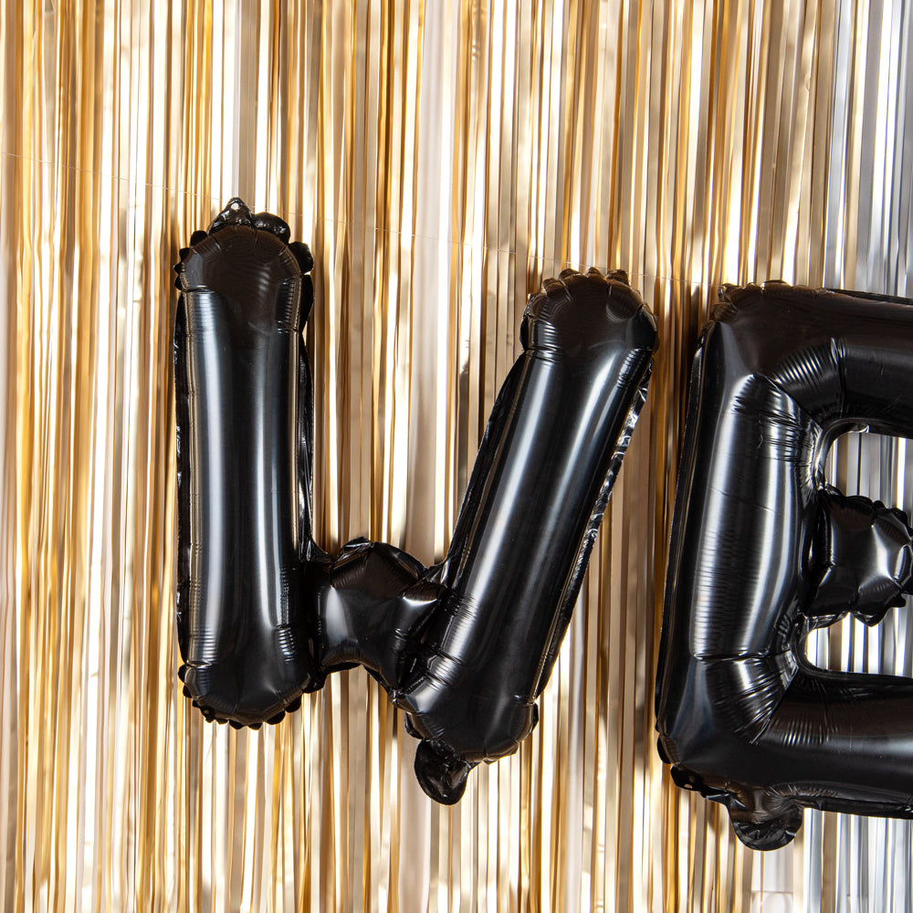 Black Mylar Letter W Balloon - 16 Inch Large Foil Balloon for Birthday Party Decorations, Baby Shower, Graduation & Wedding Celebrations (1 Count)