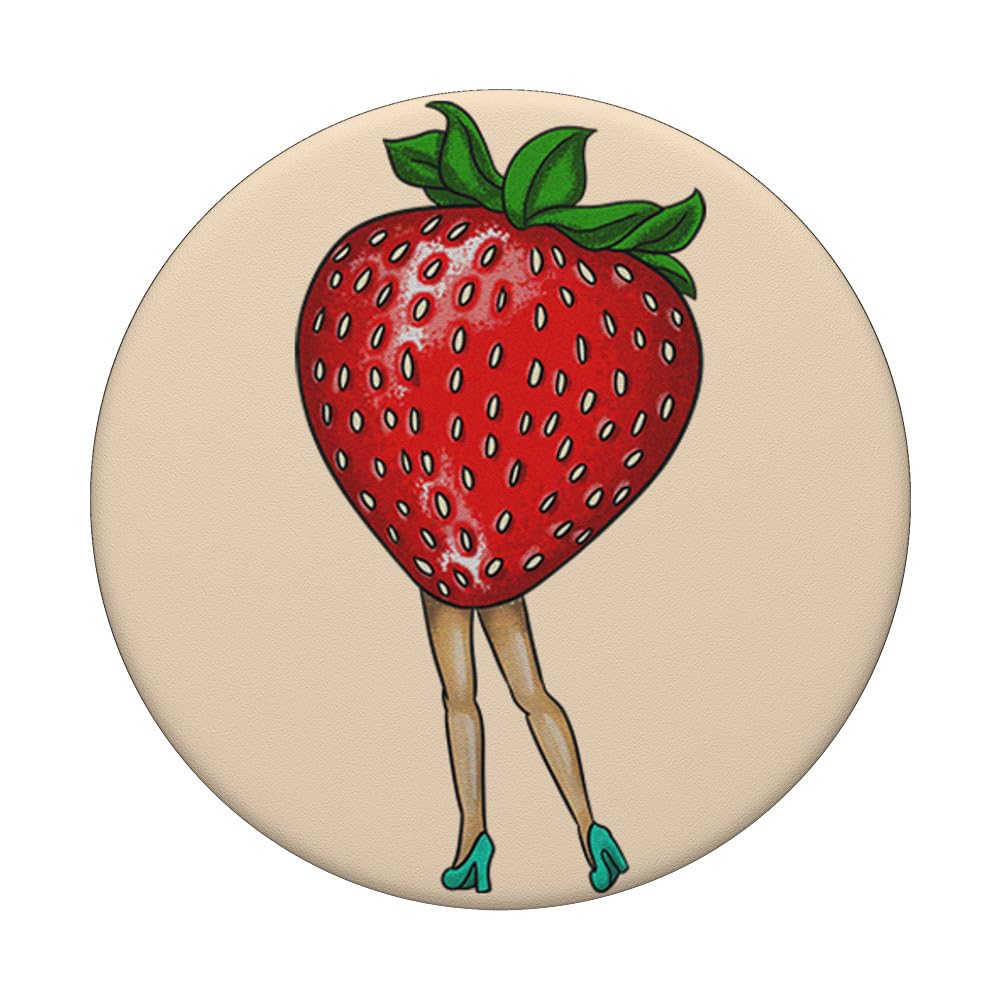 Funny Strawberry Legs PopSockets Swappable PopGrip - Cute Fruit Lover Gift for Women, Girls, Teens | Perfect for Phones, Tablets, Laptops & Everyday Use